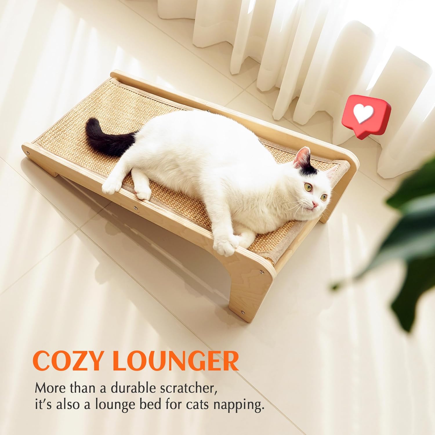Thumbnail 6 de PETKARAY Cat Scratcher – 68cm High Sisal Scratching Board with Toy