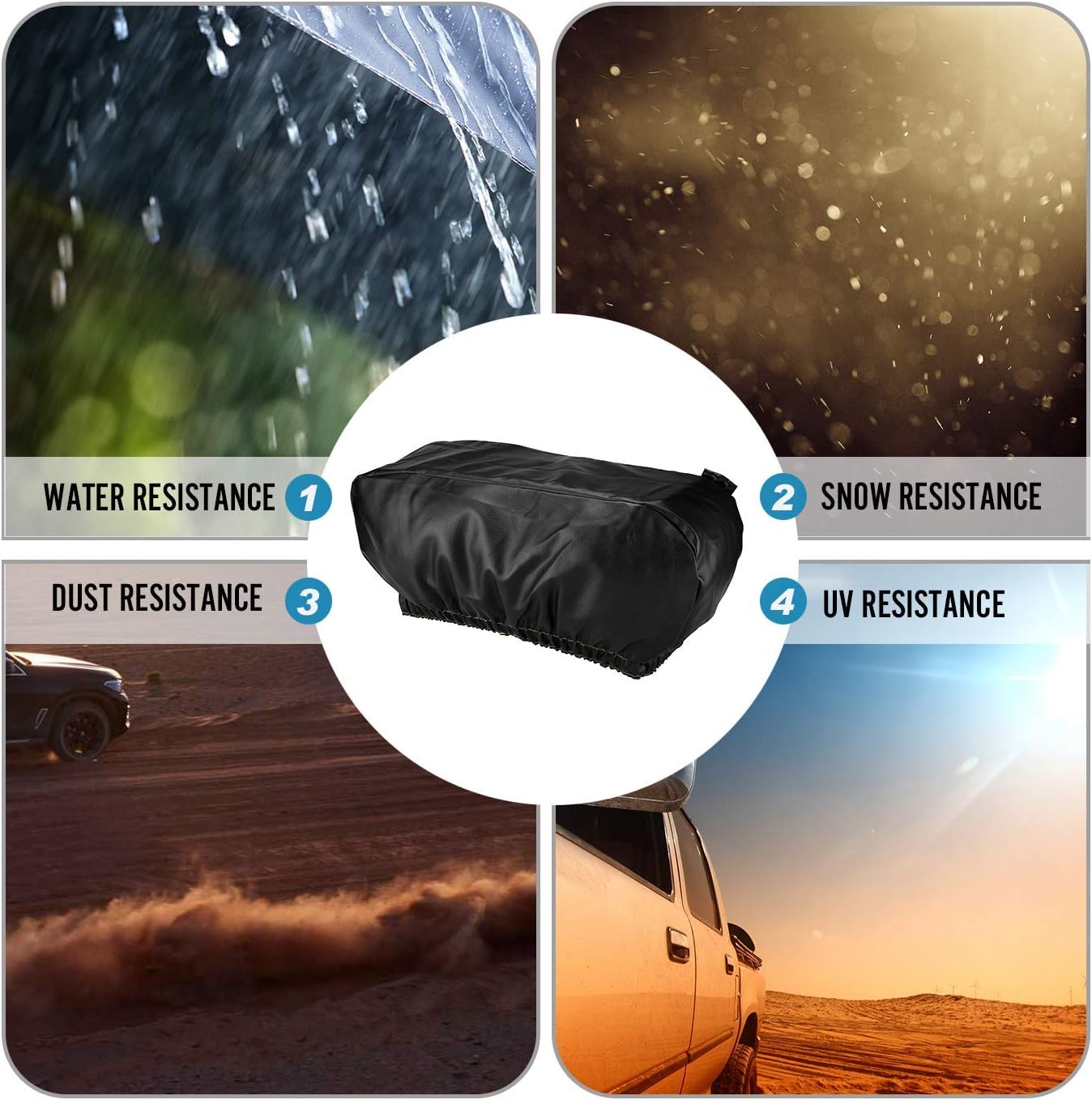 Thumbnail 3 de MUAKIOY Heavy-Duty Waterproof Winch Cover (21.5” x 9.5” x 7.5”) for Electric Winches 8,500–17,500 lbs, Black