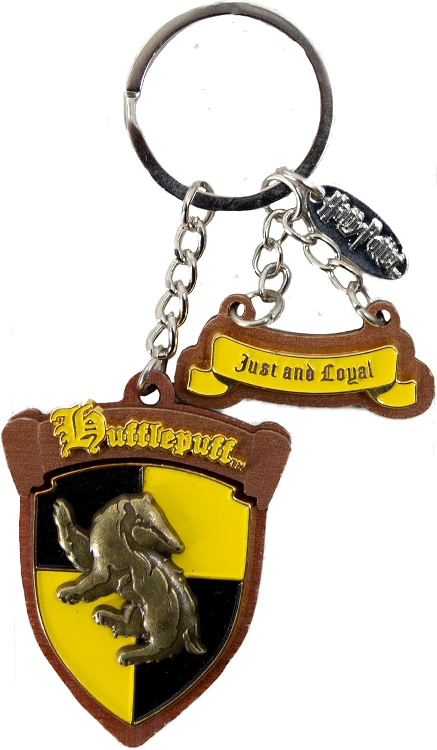 GWCC Licensed Harry Potter Wooden Enamel 3D Keyring – 5 Houses (Hogwarts, Gryffindor, Slytherin, Hufflepuff, Ravenclaw)