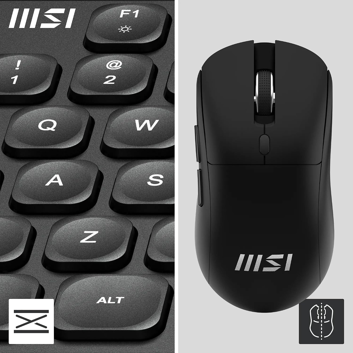 Detalle de MSI FORGE K210 Wireless Keyboard & Mouse Bundle (UK QWERTY) – Scissor Switches, 2.4GHz, Rechargeable, 120h/30h