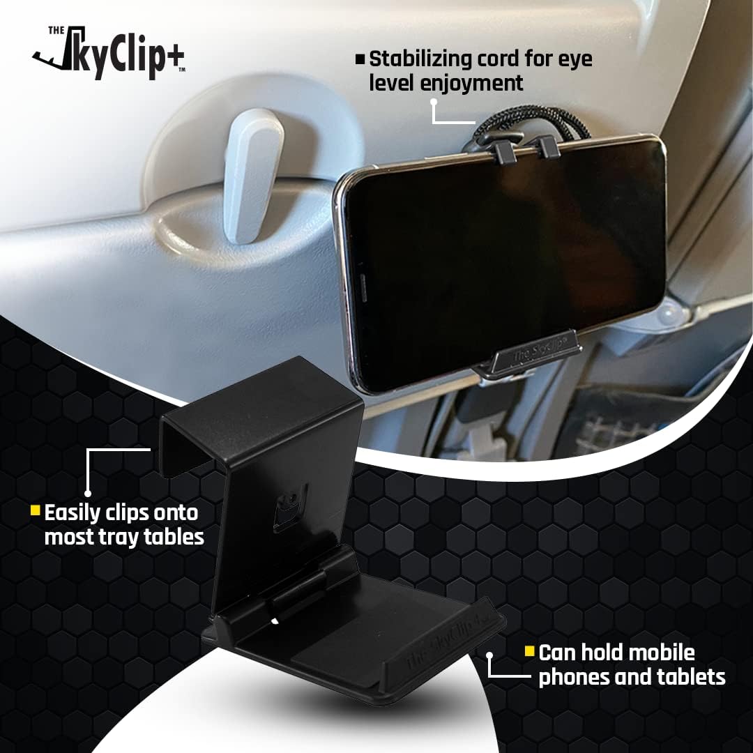 Detalle de The SkyClip SkyClip+ 携帯電話・タブレットホルダー 折りたたみ式・角度調整対応・ブラック