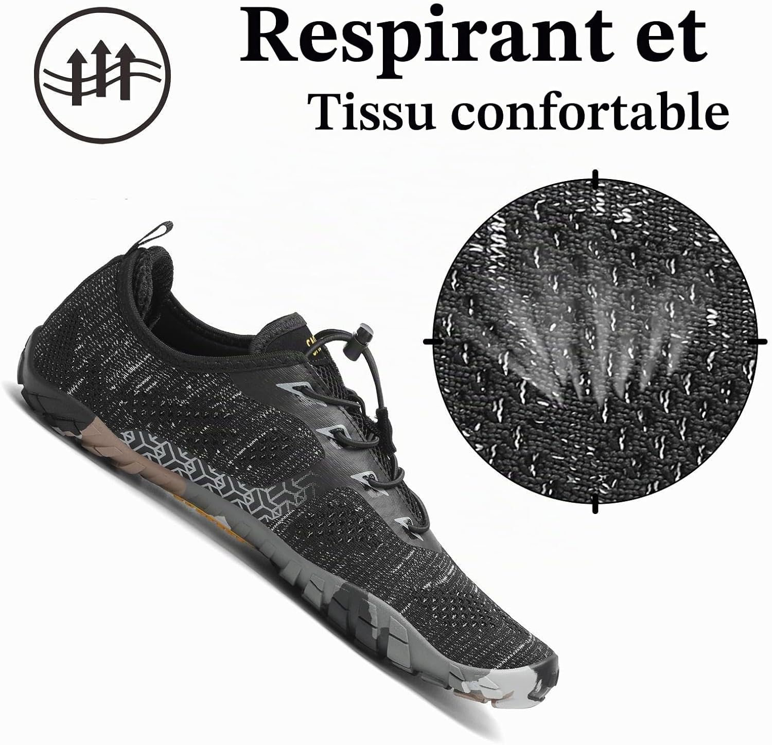 Detalle de SAGUARO Chaussures Minimalistes Barefoot – Légères, respirantes et zéro drop avec boîte à orteils large