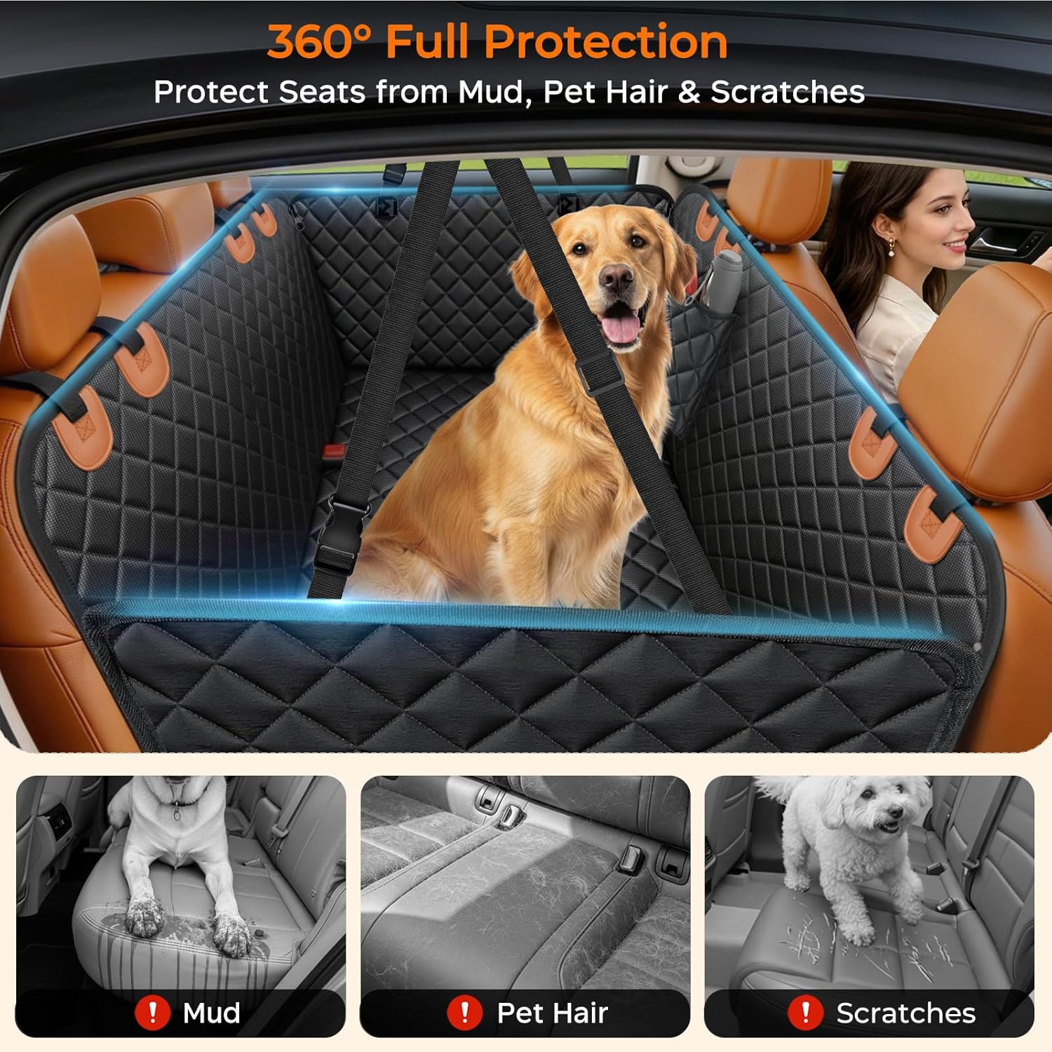 Detalle 2 de URPOWER Dog Car Seat Cover 54in
