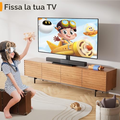 Thumbnail 6 de Supporto Girevole da Tavolo Perlegear per TV 26–60'': base in vetro temperato, altezza regolabile, VESA max 400x400mm