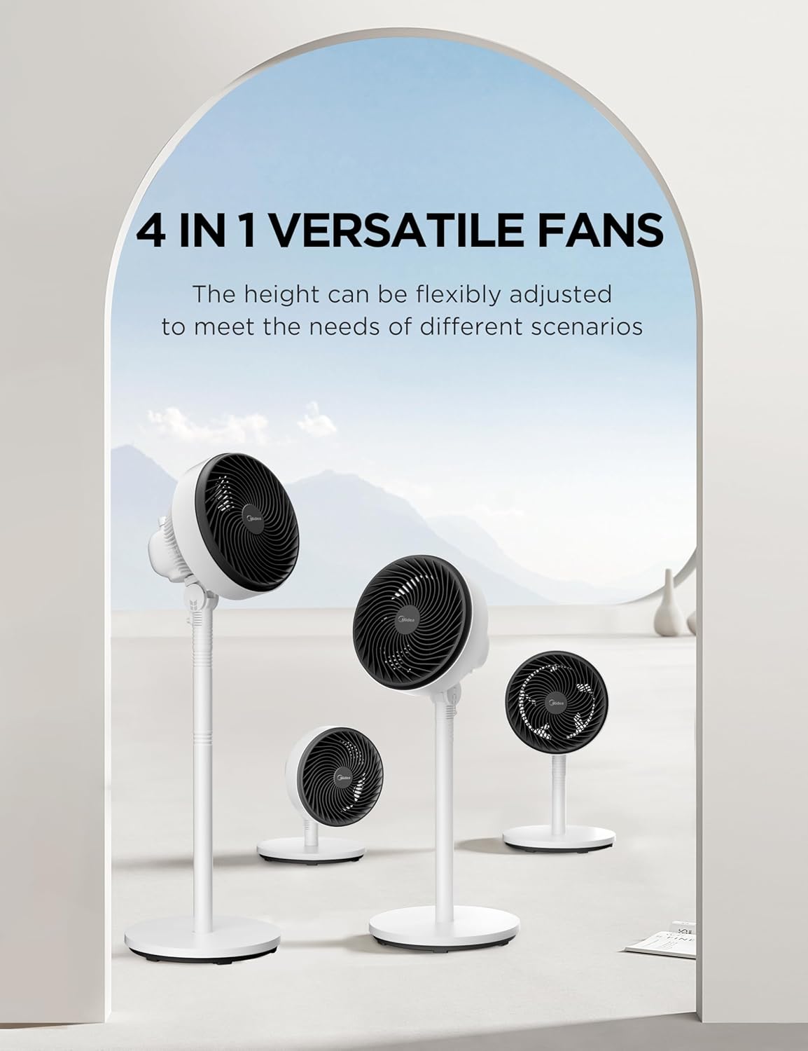 Detalle 2 de Midea Standing Fan – Powerful Pedestal Fan with Intelligent Cooling