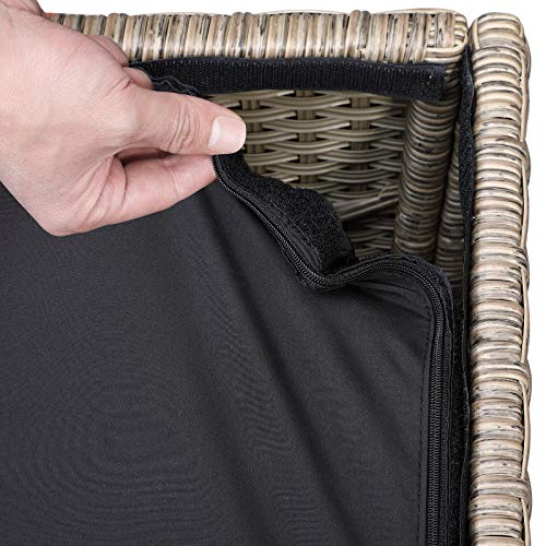 Detalle 1 de CASARIA® Baúl XXL 318L Poliratán Acero | Impermeable & Duradero