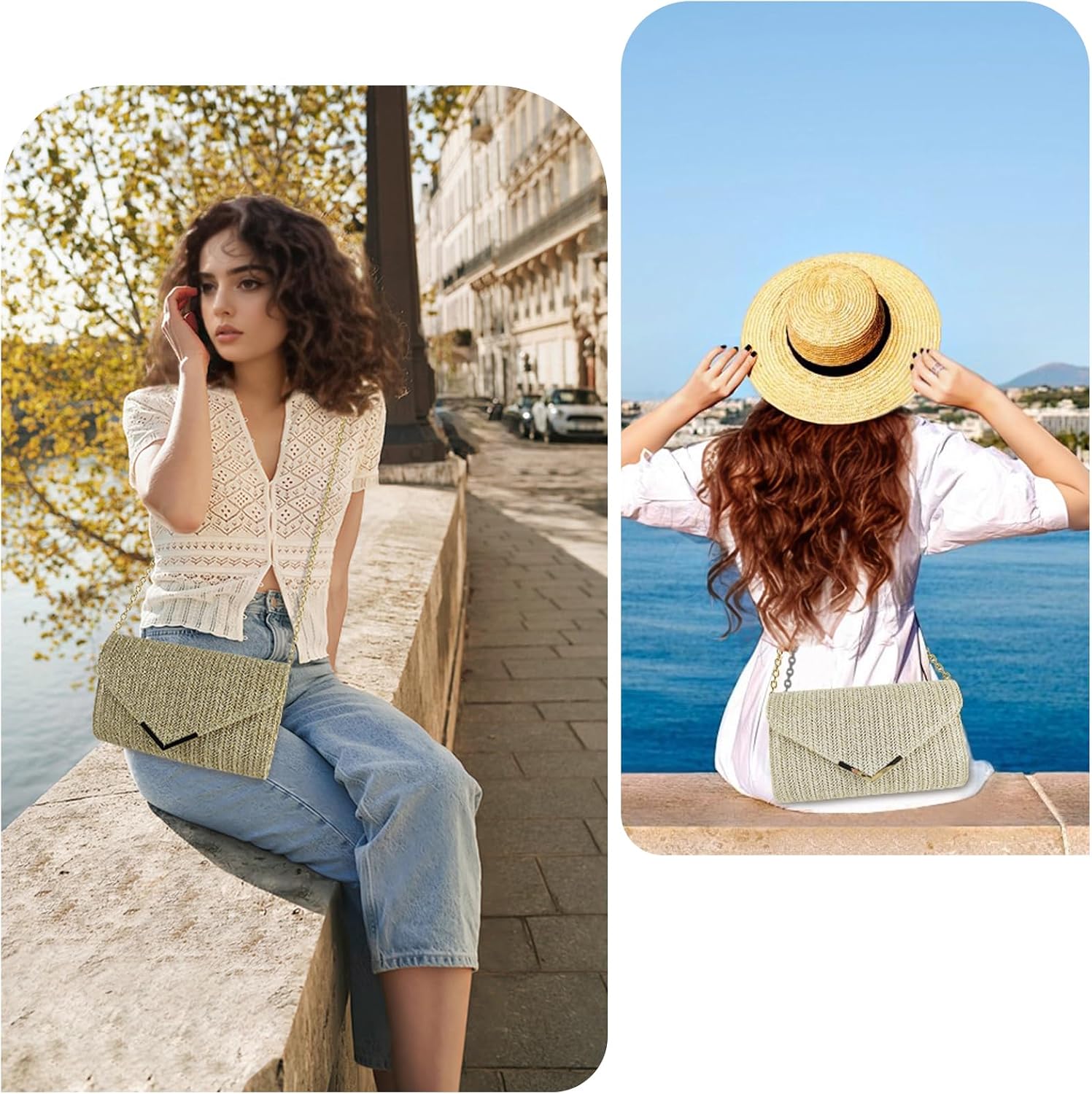Thumbnail 6 de Cckuu Women Straw Clutch Bag – Lightweight Woven Raffia Evening Bag for Summer