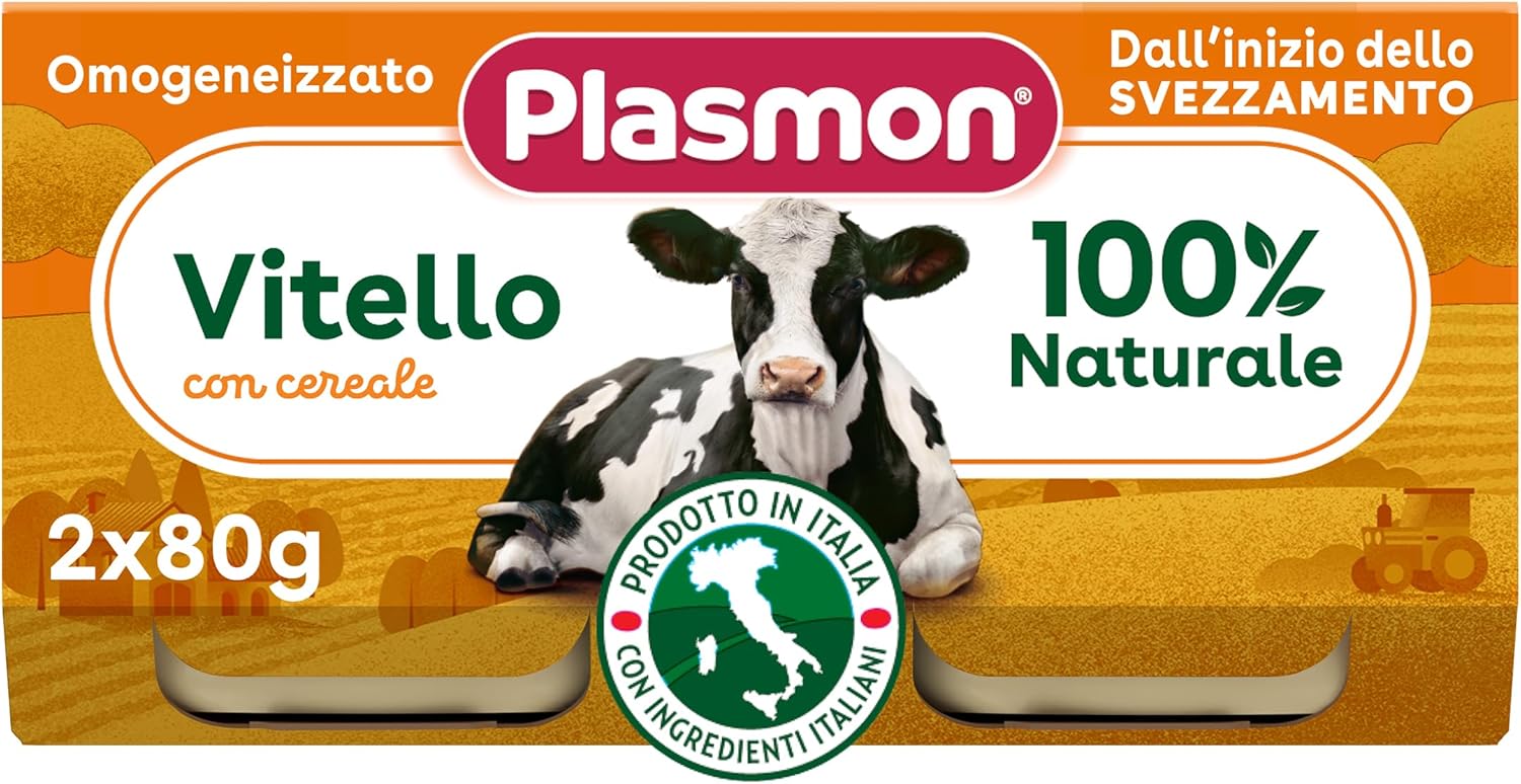 Thumbnail 1 de Plasmon Omogeneizzato di Vitello 12x80g – Vitello italiano, 0% sale e aromi aggiunti