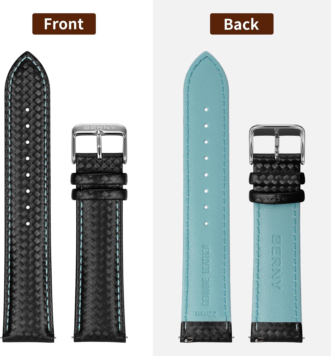 Thumbnail 2 de BERNY Quick Release Echtleder Uhrenarmband 20/22 mm