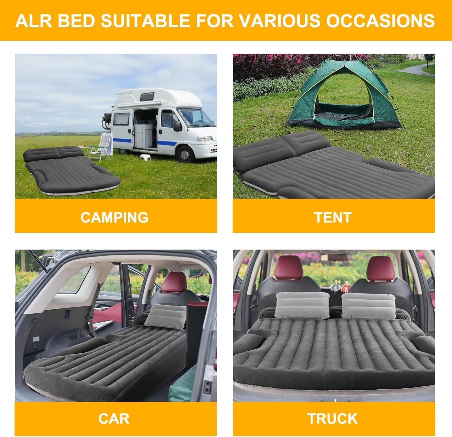 Detalle de KMZ KMZL001-2 SUV Air Mattress with Double-Sided Flocking, Pump and 2 Pillows