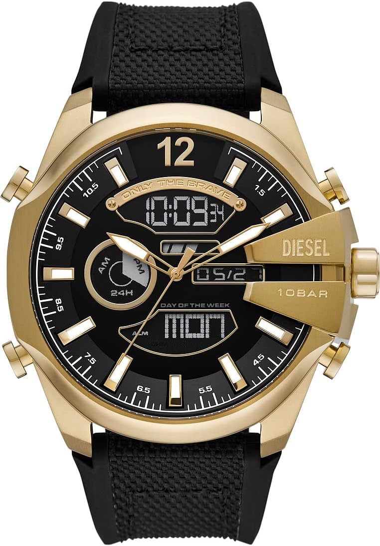 Thumbnail 6 de Diesel Montre Mega Chief pour Homme – Mouvement Ana-Digi, Boîtier Gun et Cadran Gris