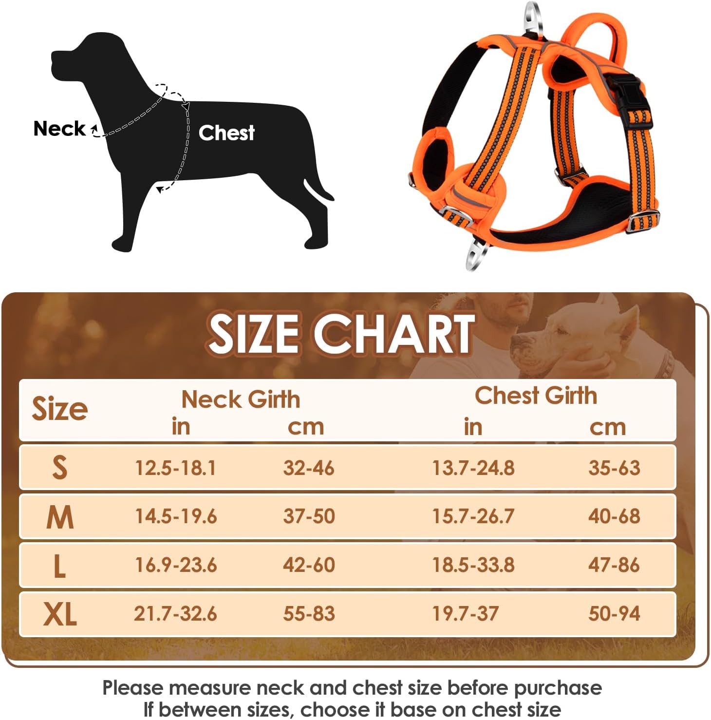 Detalle 2 de Eyein Large Dog Harness (XL) – Anti-pull adjustable dog vest with 2 clips, reflective straps and padded handle