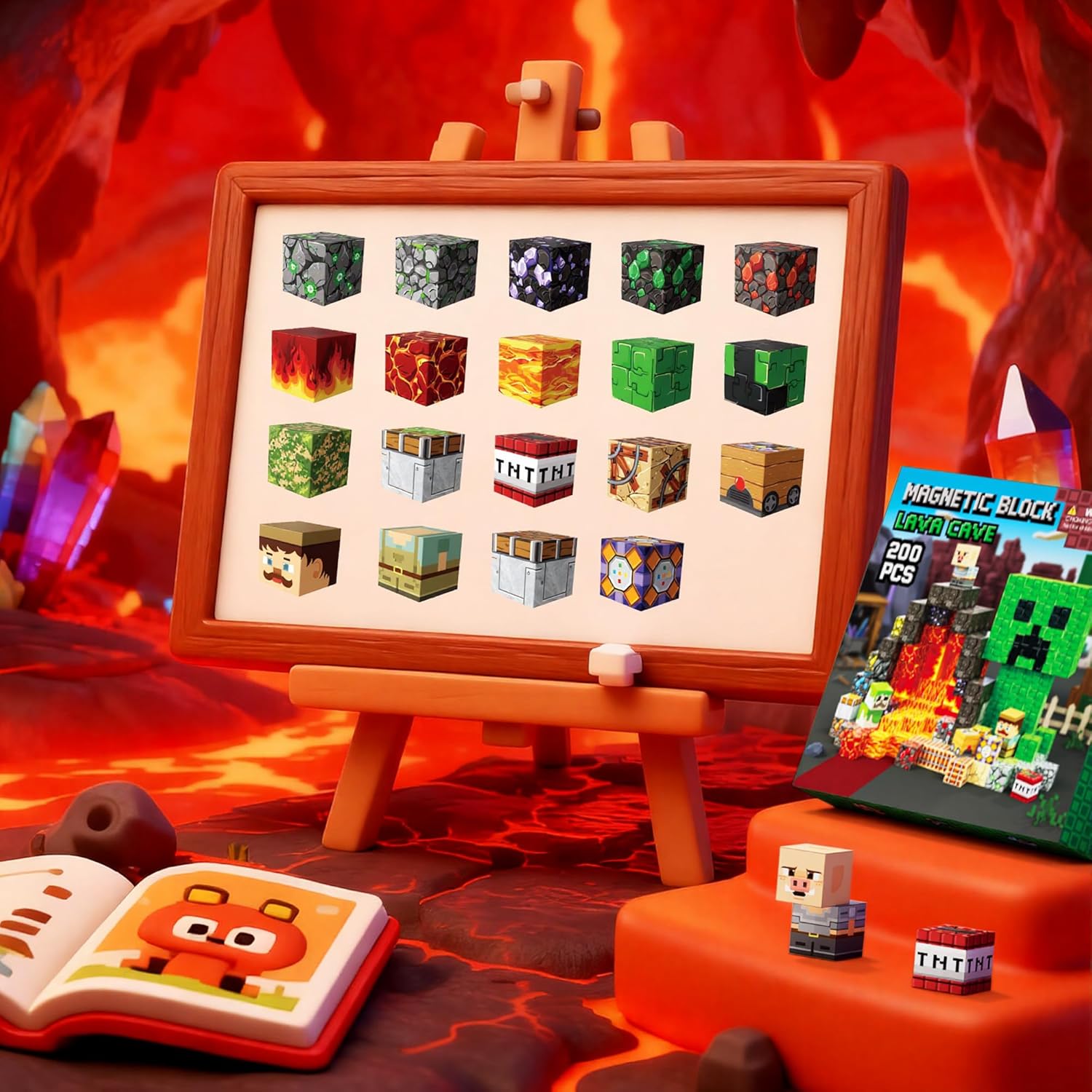 Thumbnail 2 de Laoren Magnetic Building Blocks 200-Piece STEM Magnet Cubes Set (Ages 4–12)