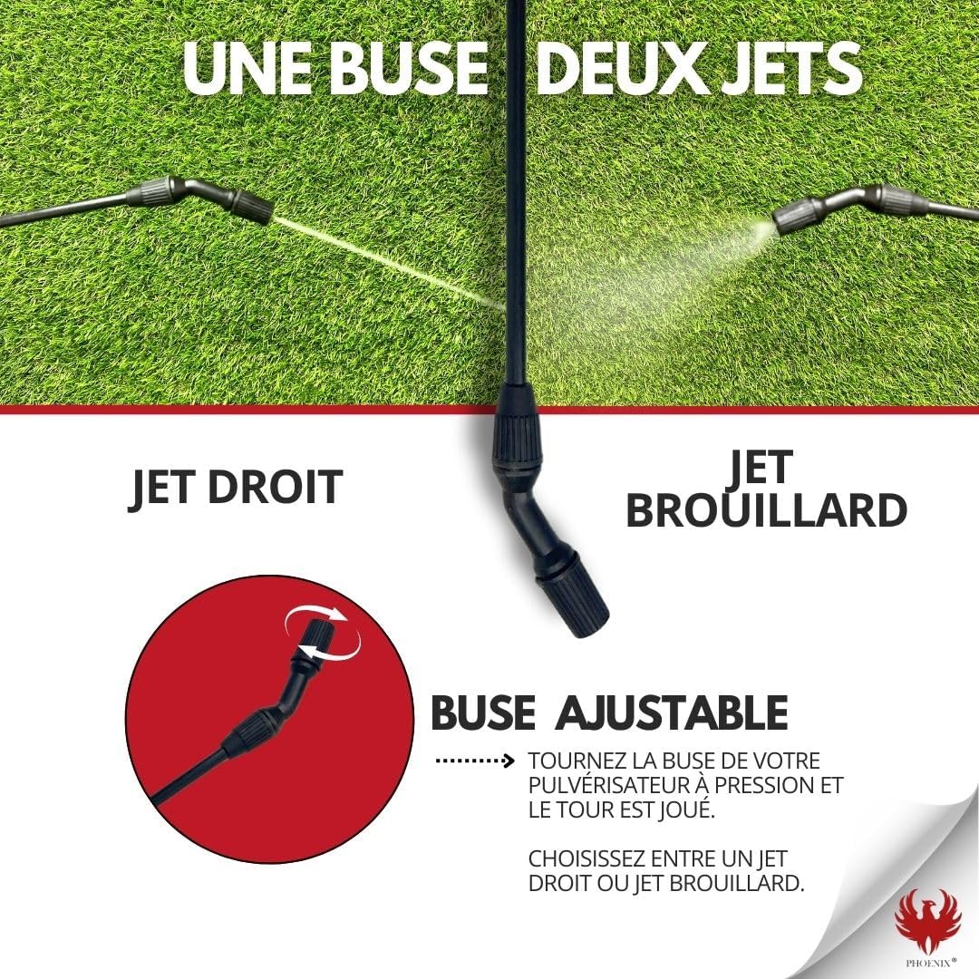 Detalle 1 de Phoenix pulvérisateur de jardin 5 L à pression manuelle avec lance et sangle
