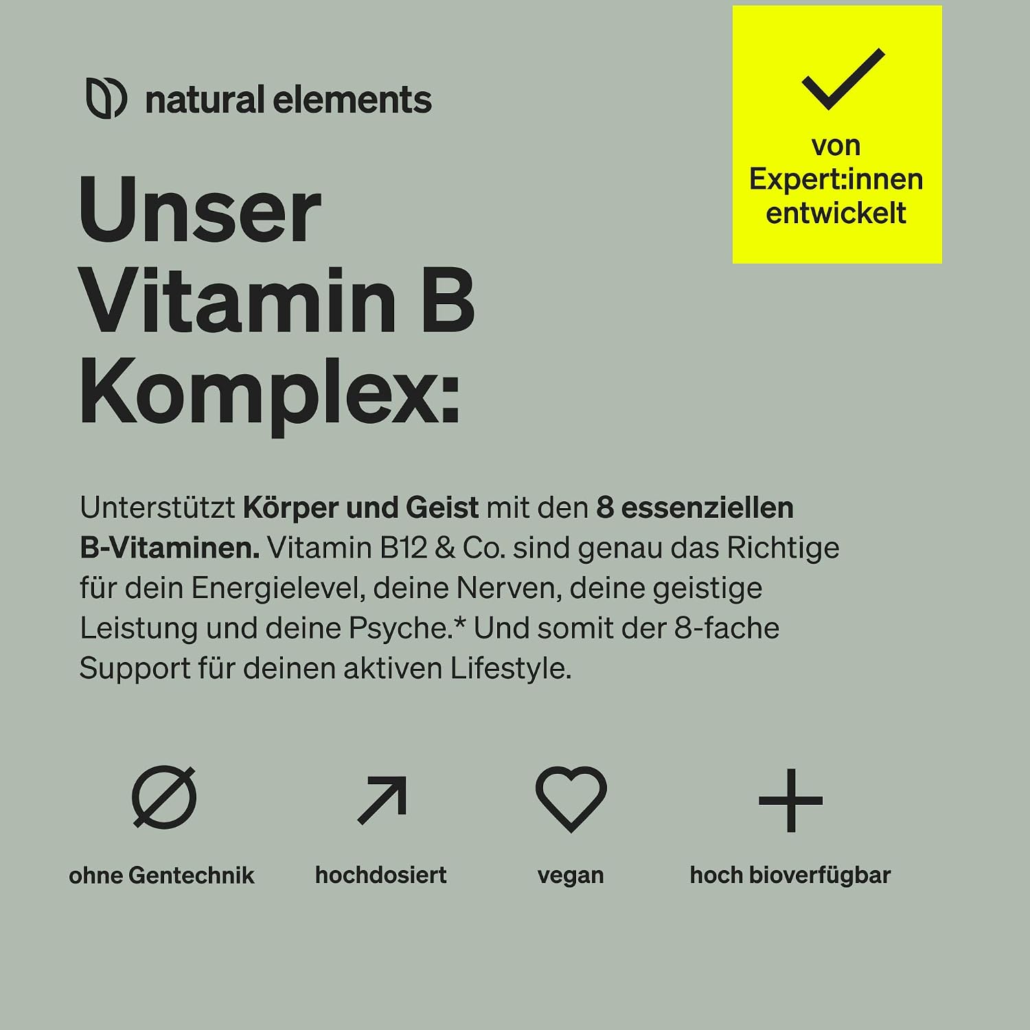 Detalle de natural elements Vitamin B Komplex 240 Tabletten – B‑Komplex 💊