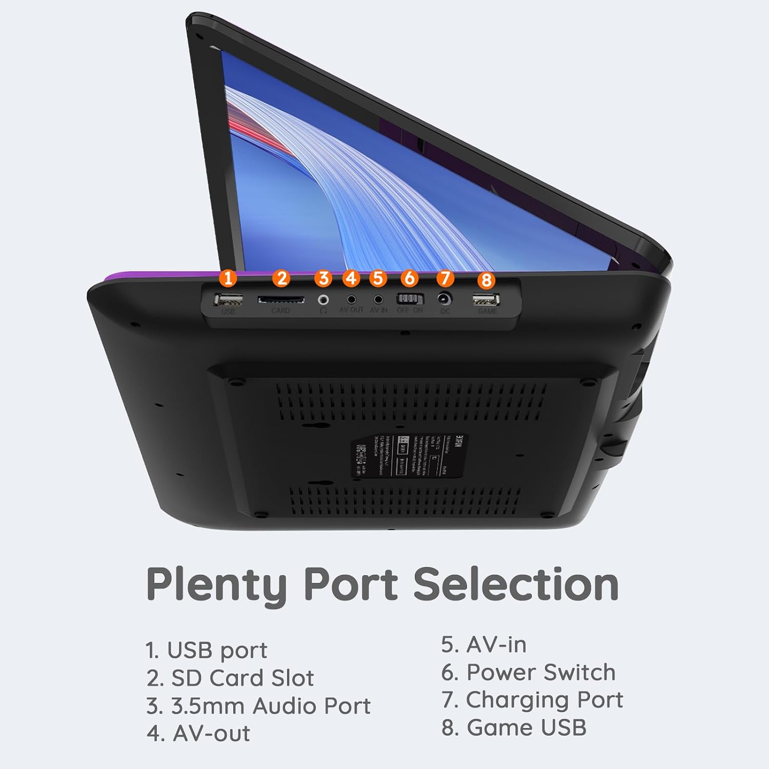 Thumbnail 6 de BOIFUN BFN-161 Portable DVD Player, 15.6-Inch 1280 × 800 Swivel Screen, Purple