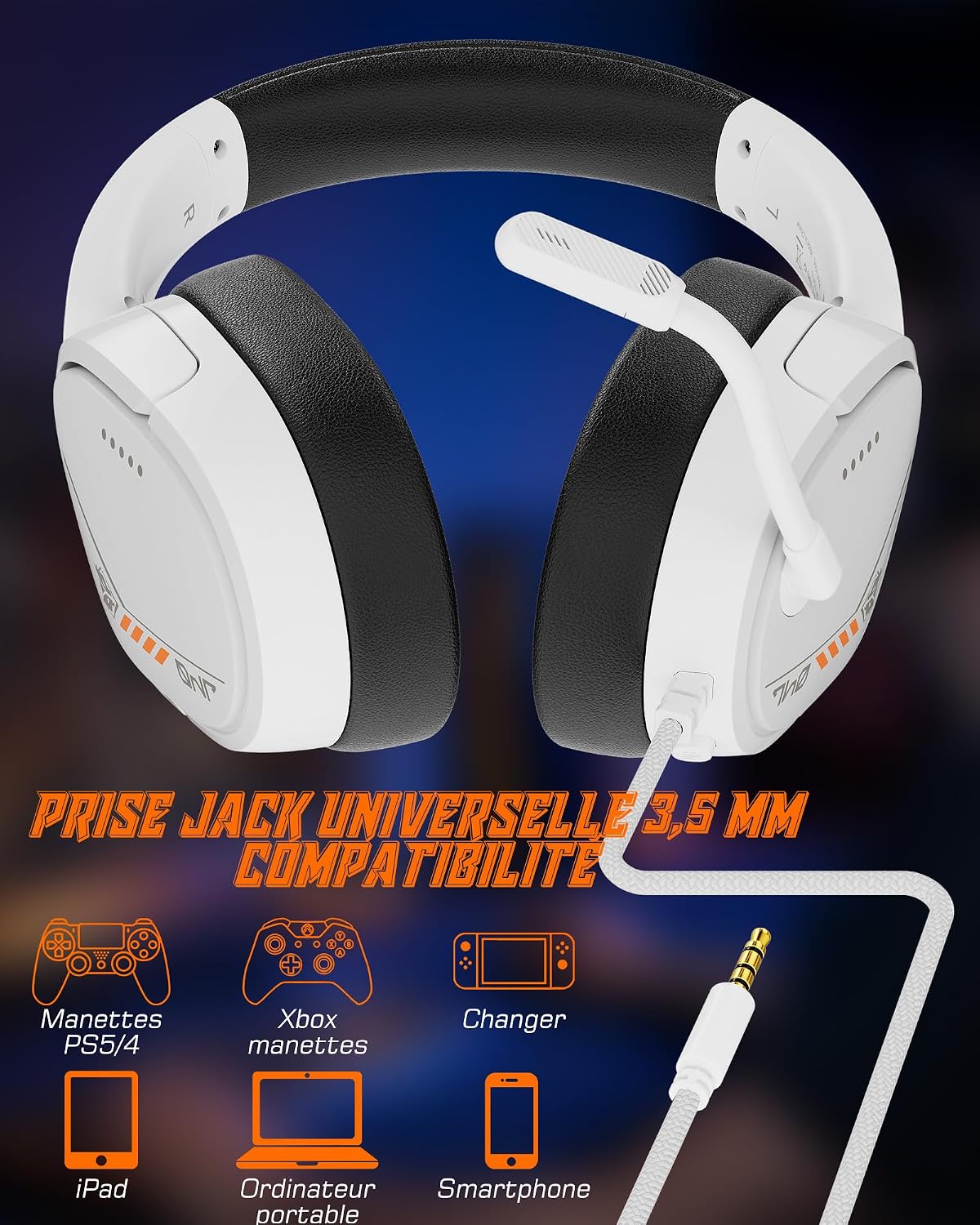 Thumbnail 5 de NUBWO Casque de jeu PS5 avec micro jack 3,5 mm