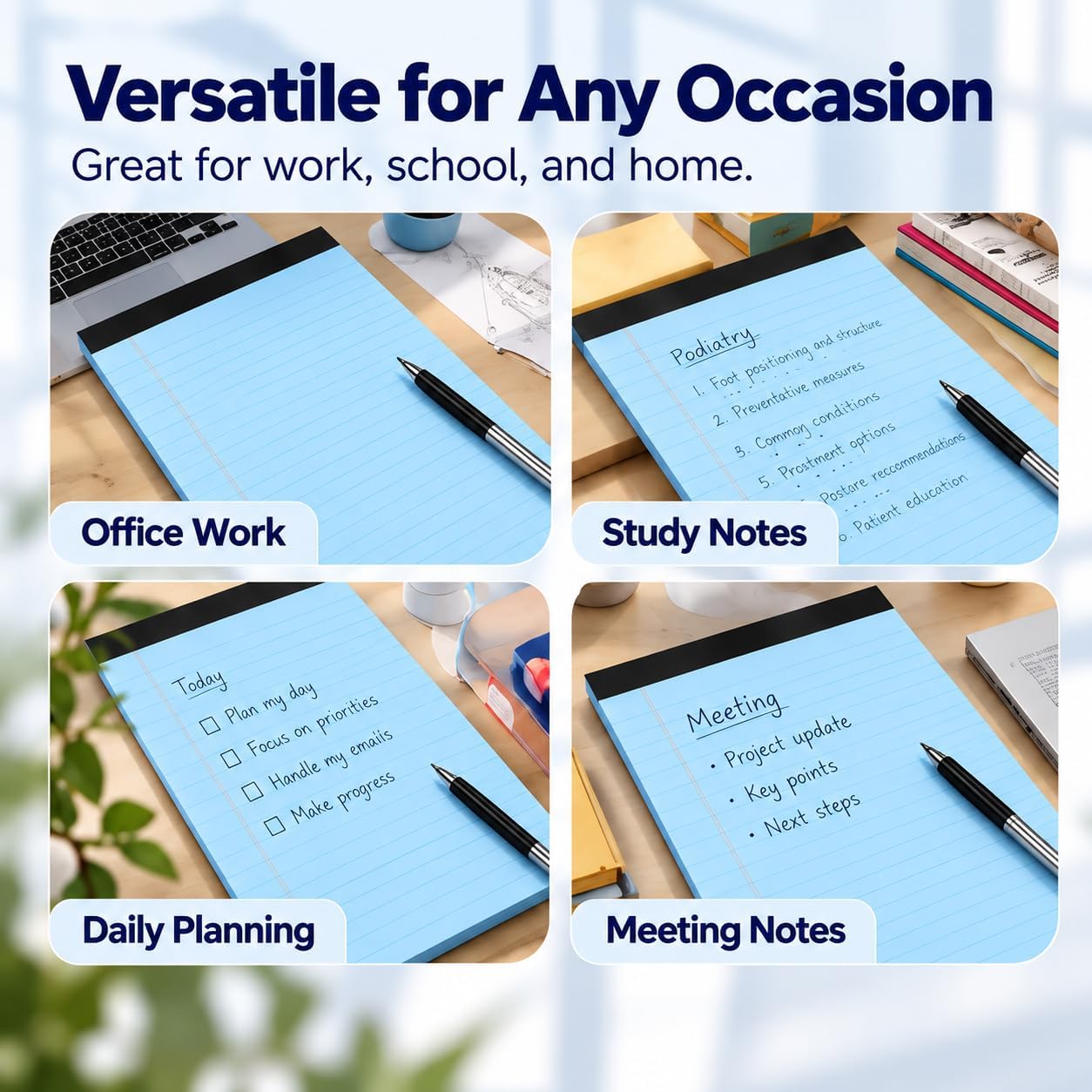Thumbnail 6 de KAISA Blue Legal Pads, 8.5 x 11-Inch, Wide-Ruled, Perforated, 6-Pack