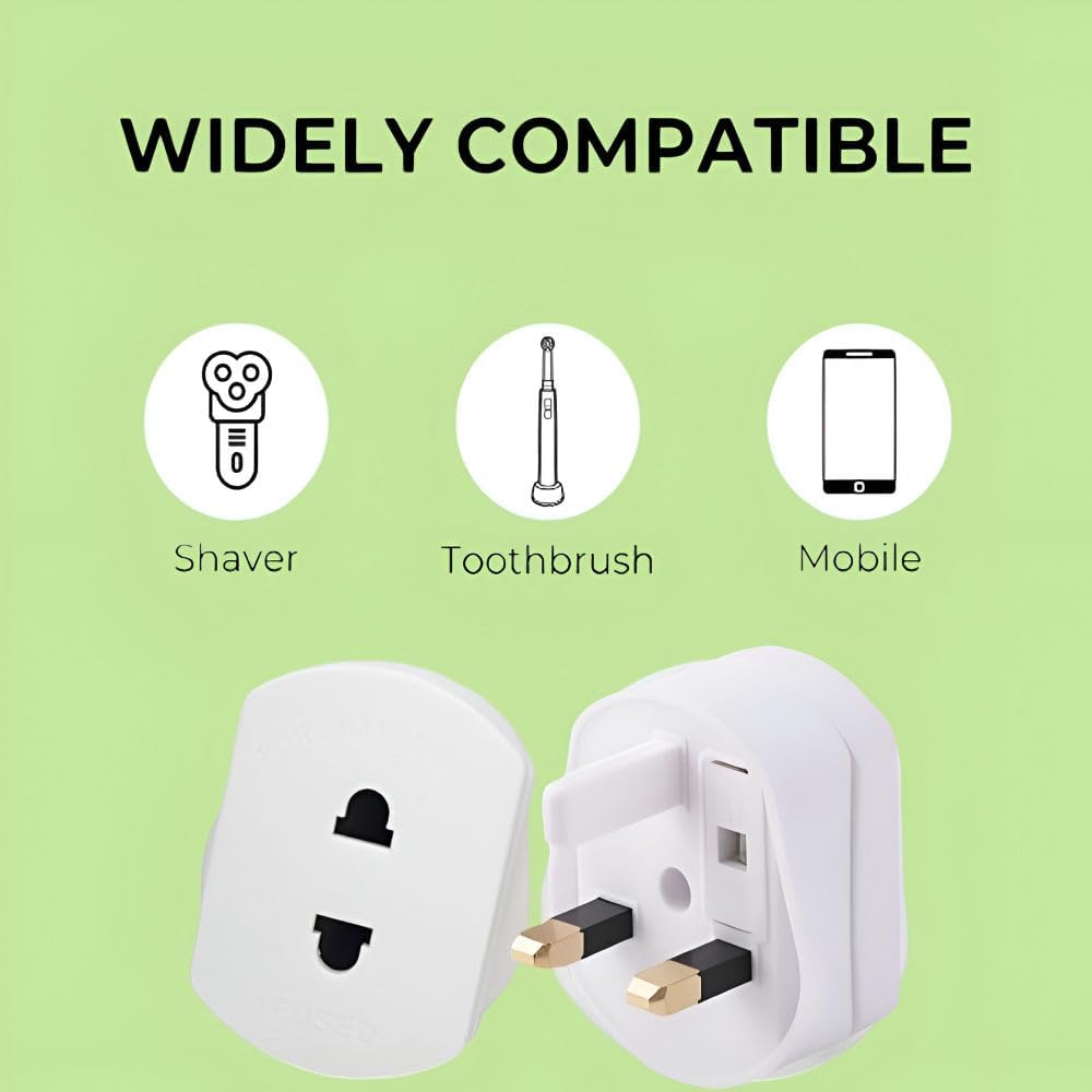 Thumbnail 2 de DAPTER 1 Pack White 1A fused shaver adapter plug 🔌