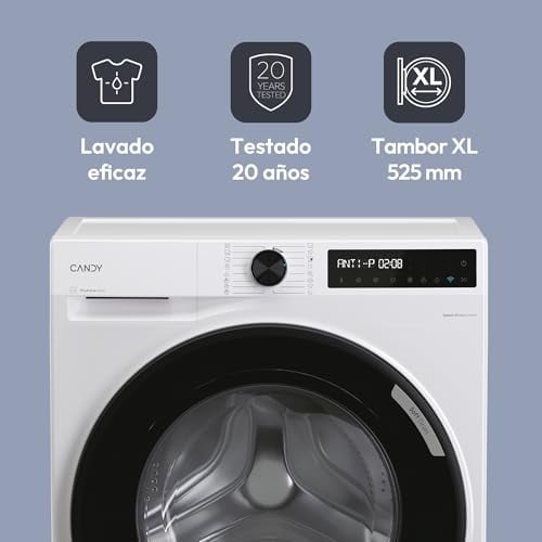 Detalle de Candy ProWash 500 BR 49SBL8-S: Lavadora 9 kg con WiFi, 16 Ciclos y motor Inverter