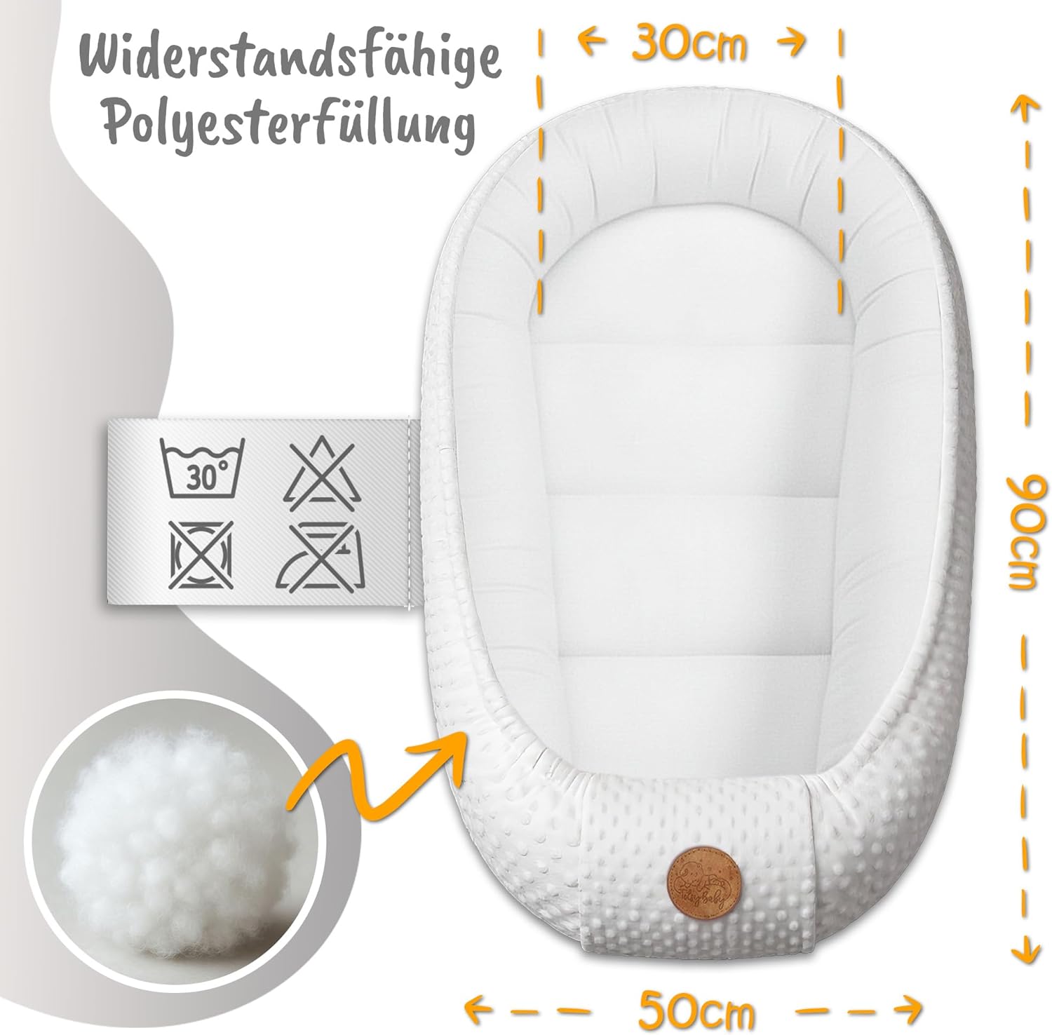 Thumbnail 1 de Totsy Baby Réducteur de lit bébé 90x50 cm en minky (nid d’ange/couffin)