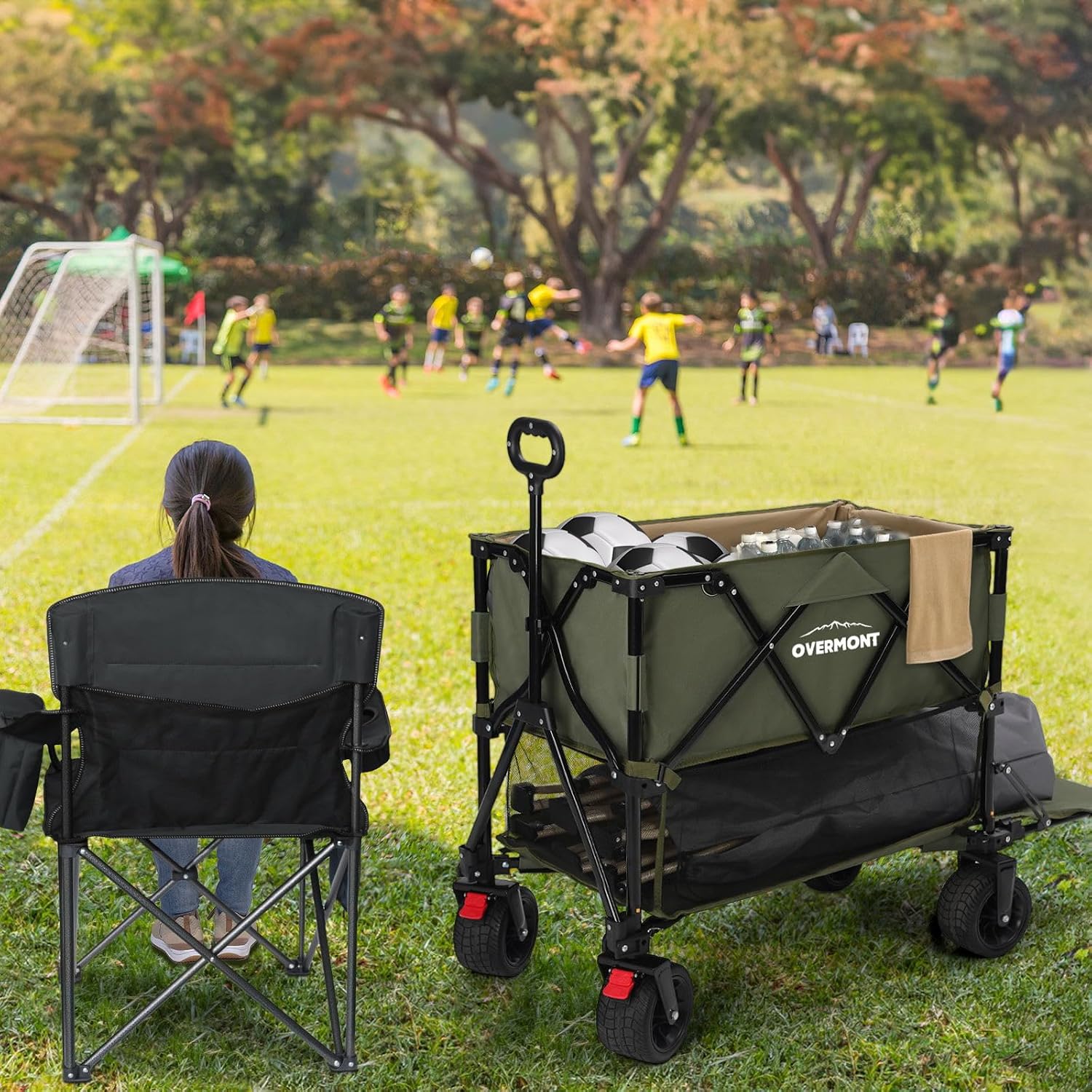 Thumbnail 1 de OVERMONT 400L Folding Double Decker Wagon – all-terrain detachable wheels, 200kg capacity