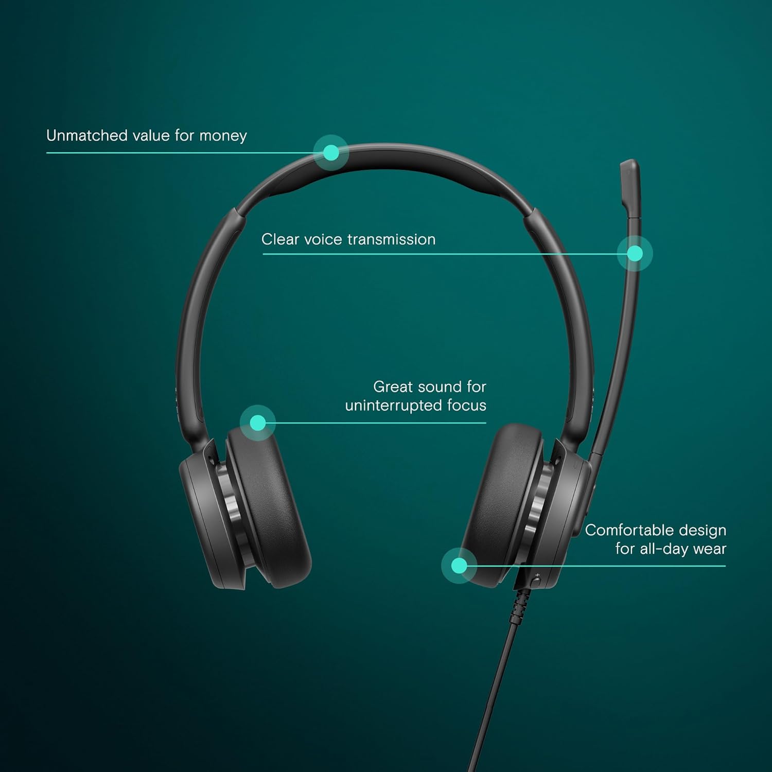Thumbnail 1 de EPOS IMPACT 460T wired binaural headset (USB-C & USB-A) with dual noise-cancelling mics