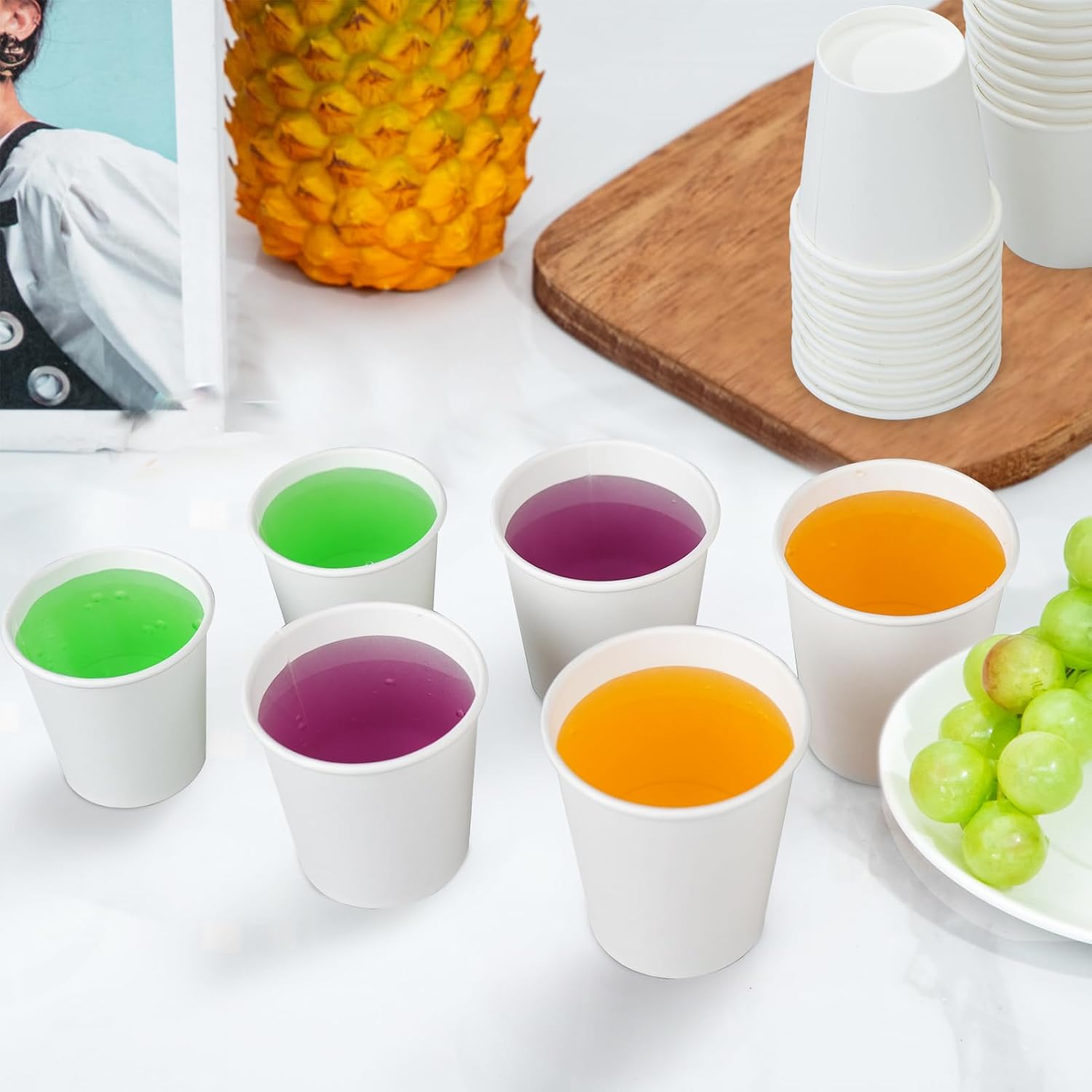 Detalle de SIUQ 1200 Pack 3 oz White Paper Cups (Small Disposable Bathroom Mouthwash Cups)