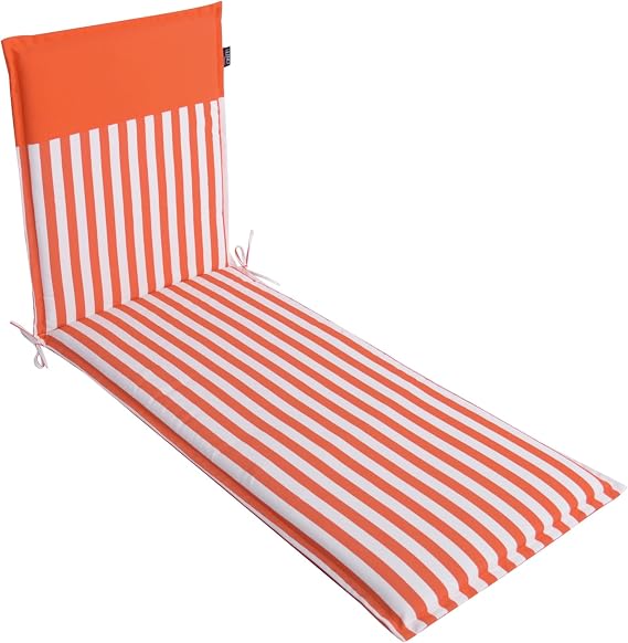 LILENO HOME Cojín para Tumbona Jardín 🌞 Diseño Rayas Coral