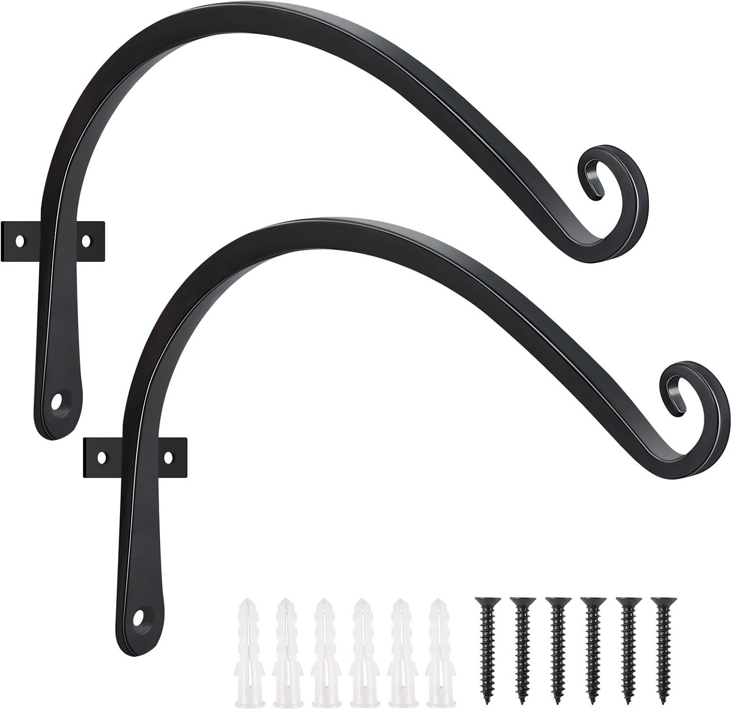 Detalle de FEED GARDEN BJC-CBG-12IN-2 Wall-Mounted Plant Hooks, 12-Inch, Black, 2-Pack
