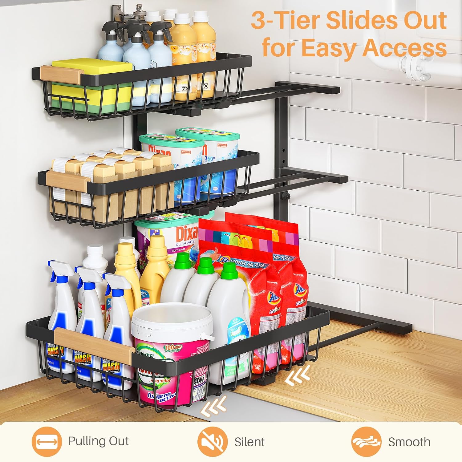Detalle 2 de PXRACK Under-Sink Organizer, 3-Tier
