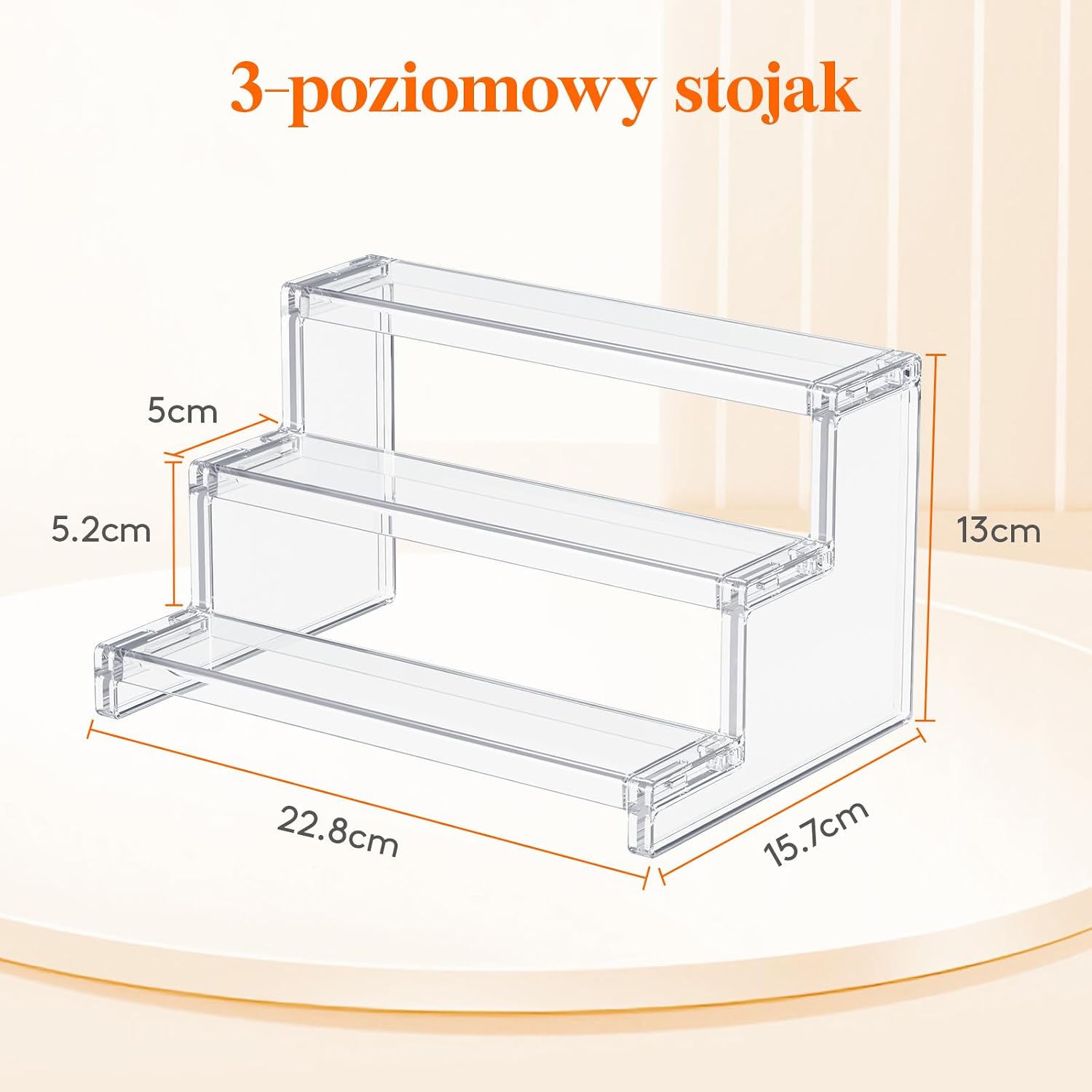 Detalle de Lifewit 24488 – 3-poziomowy przezroczysty stojak ekspozycyjny z plastiku PS