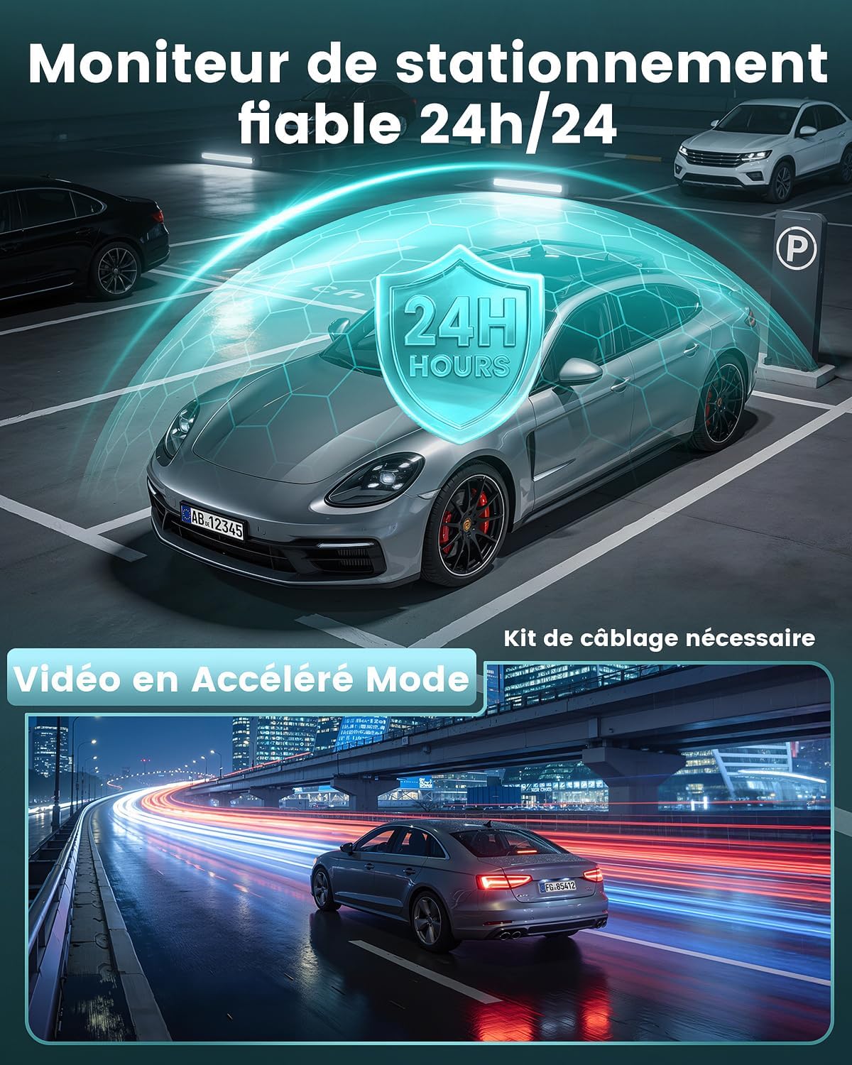 Detalle de Rmana Dashcam voiture avant/arrière 4K+1080P double caméra avec WiFi et écran IPS 3,18