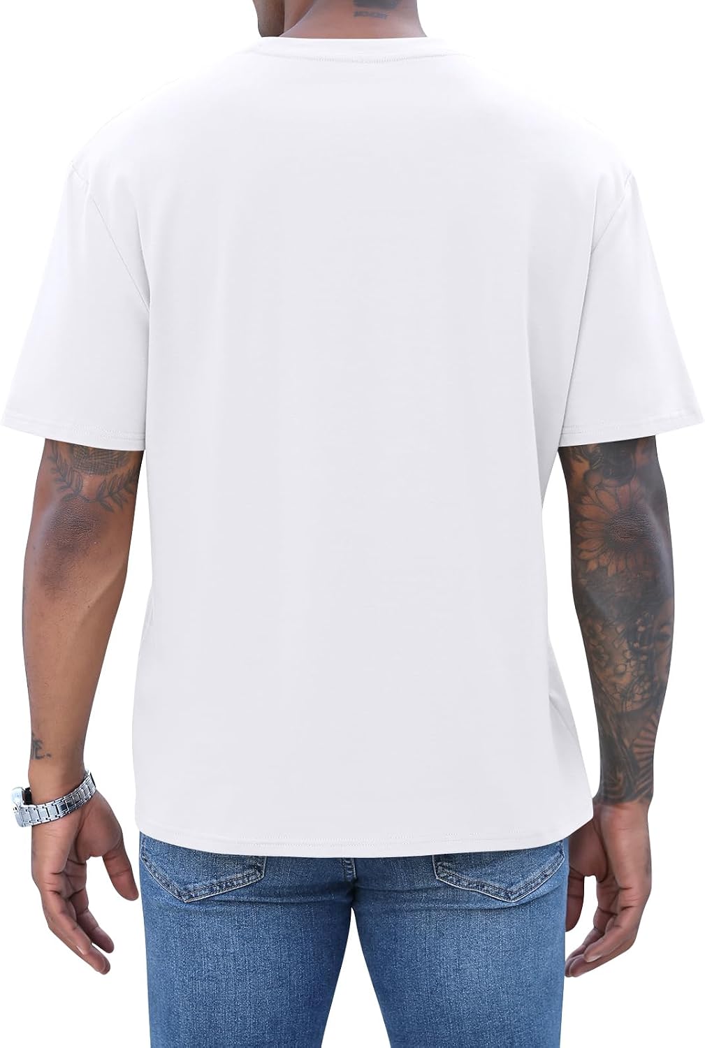 Detalle de iudam Herren Kurzarm T-Shirt mit Palmenprint – Sommer-Top aus Baumwollmischung