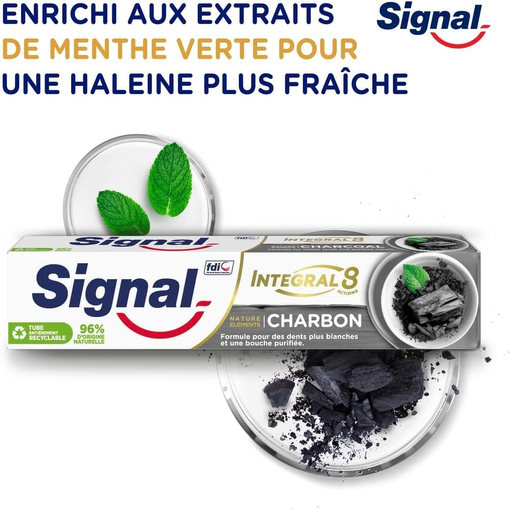 Thumbnail 6 de Signal Integral 8 Nature Elements Charbon dentifrice 6×75 ml 🪥