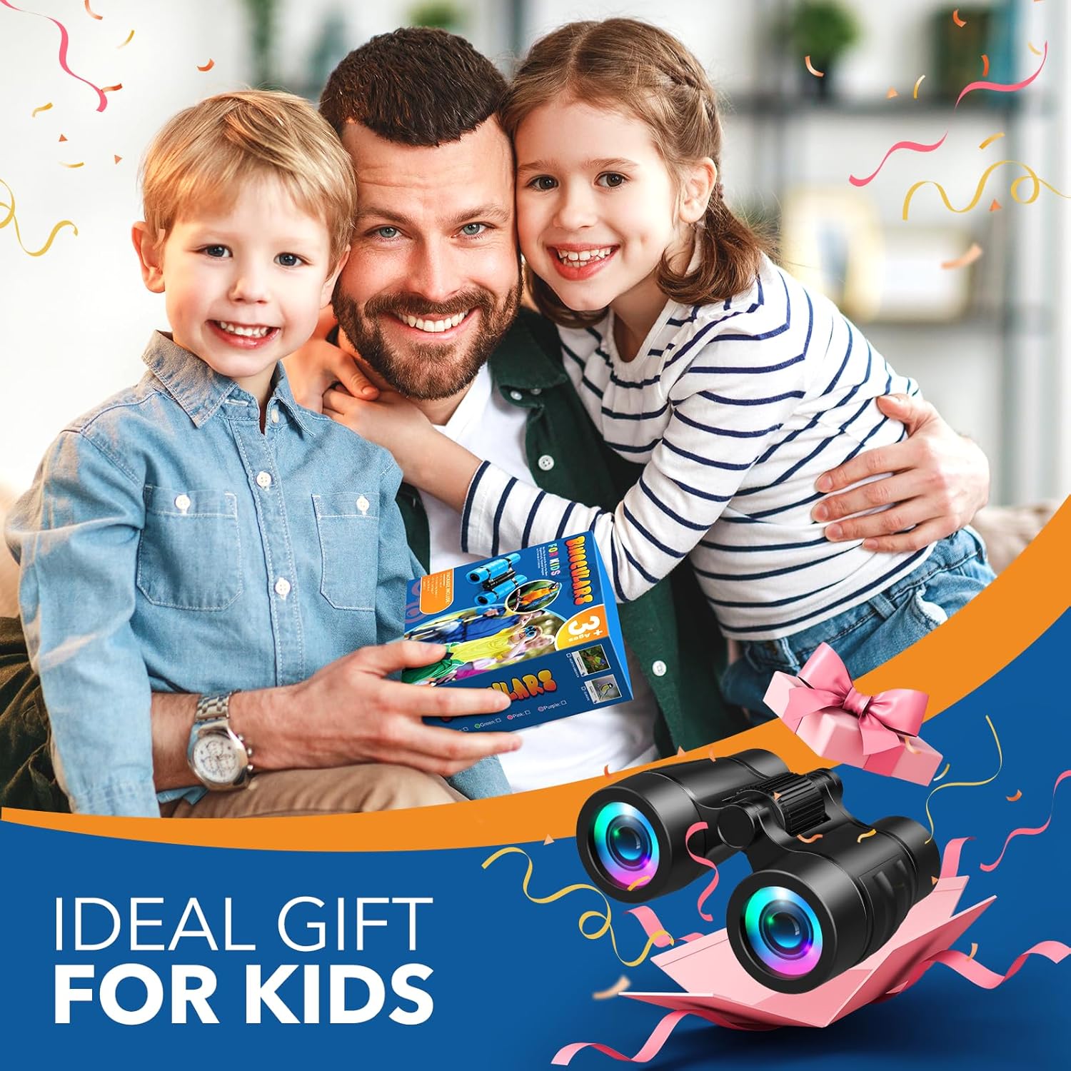 Thumbnail 6 de HappyKidsClub Binoculars for Kids (Age 3–9) – 4x Outdoor Travel Play Binoculars with Neck Strap