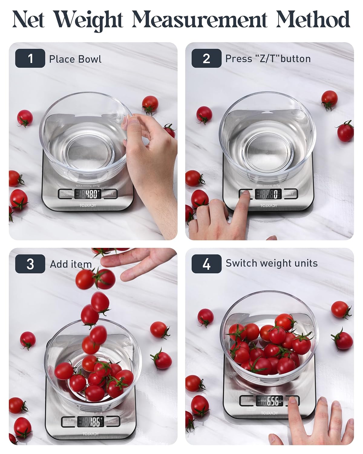 Thumbnail 3 de Tcsxady Food Scale 11lb digital kitchen scale