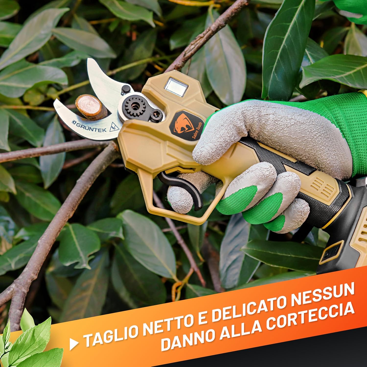 Detalle de GRÜNTEK Forbici Potatura a Batteria: Cesoie Elettriche 21V con Display LCD e 3 livelli di taglio