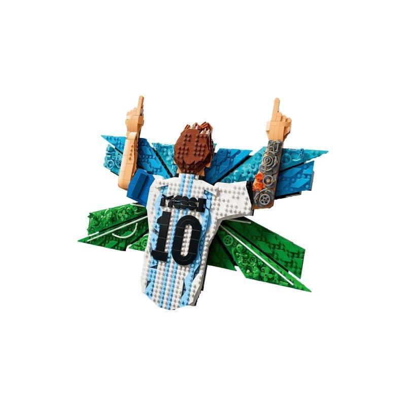 Detalle 2 de LEGO Editions Lionel Messi Celebración 43018: mural 3D de 1427 piezas para fans y coleccionistas