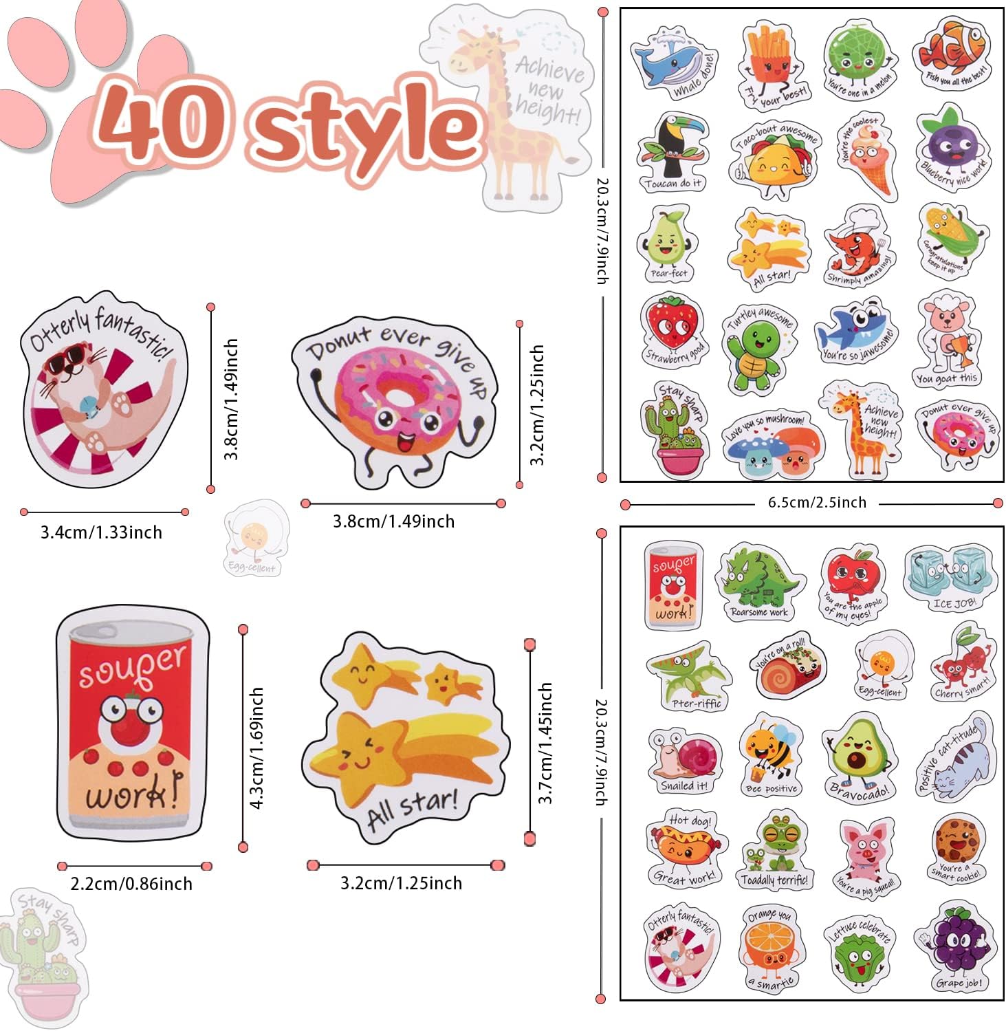 Detalle 2 de Wakawaga wakawaga-1 Motivational Classroom Stickers, 800-Piece Vinyl Set