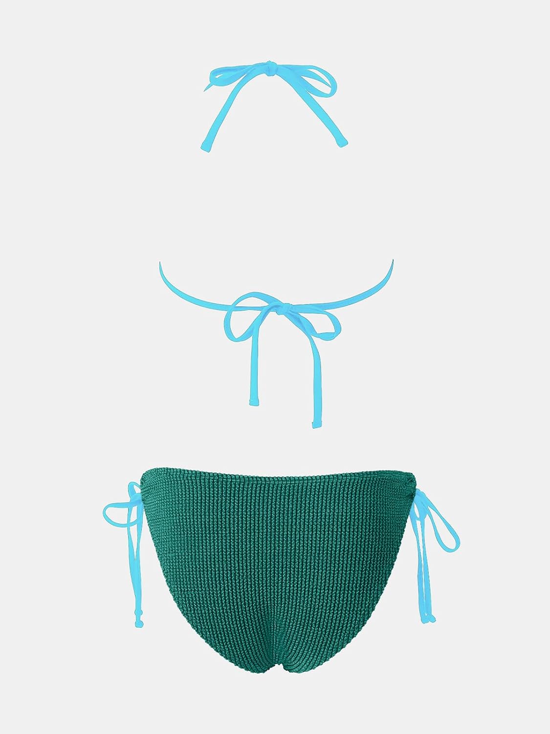Detalle de Ensemble bikini Charm Oceanside de CUPSHE — dos nu, bretelles à nouer et taille basse