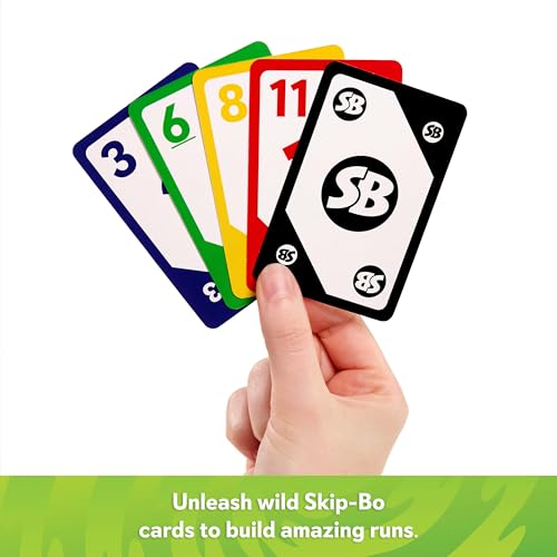 Detalle de Skip-Bo Kartenspiel von Mattel Games – ab 7 Jahren, 2–6 Spieler