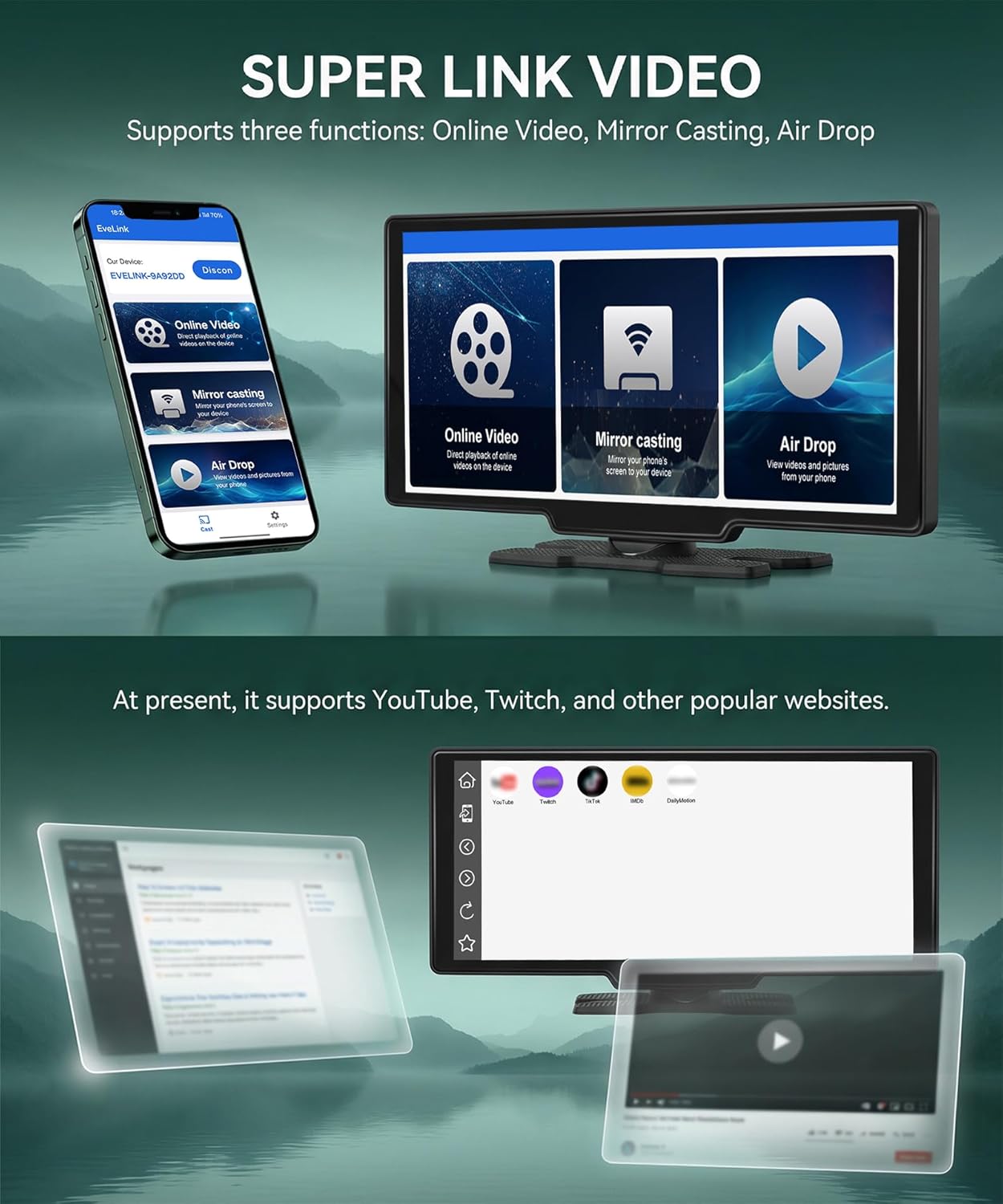 Thumbnail 6 de Rimoody 10.26-Inch Wireless CarPlay & Android Auto Screen for In-Car Entertainment