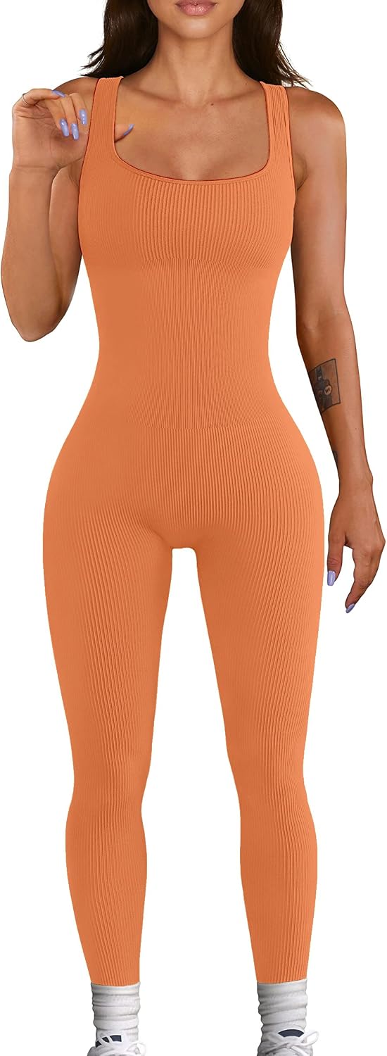 Thumbnail 5 de YIOIOIO Women Seamless Ribbed Jumpsuit Yoga Romper 🧘♀