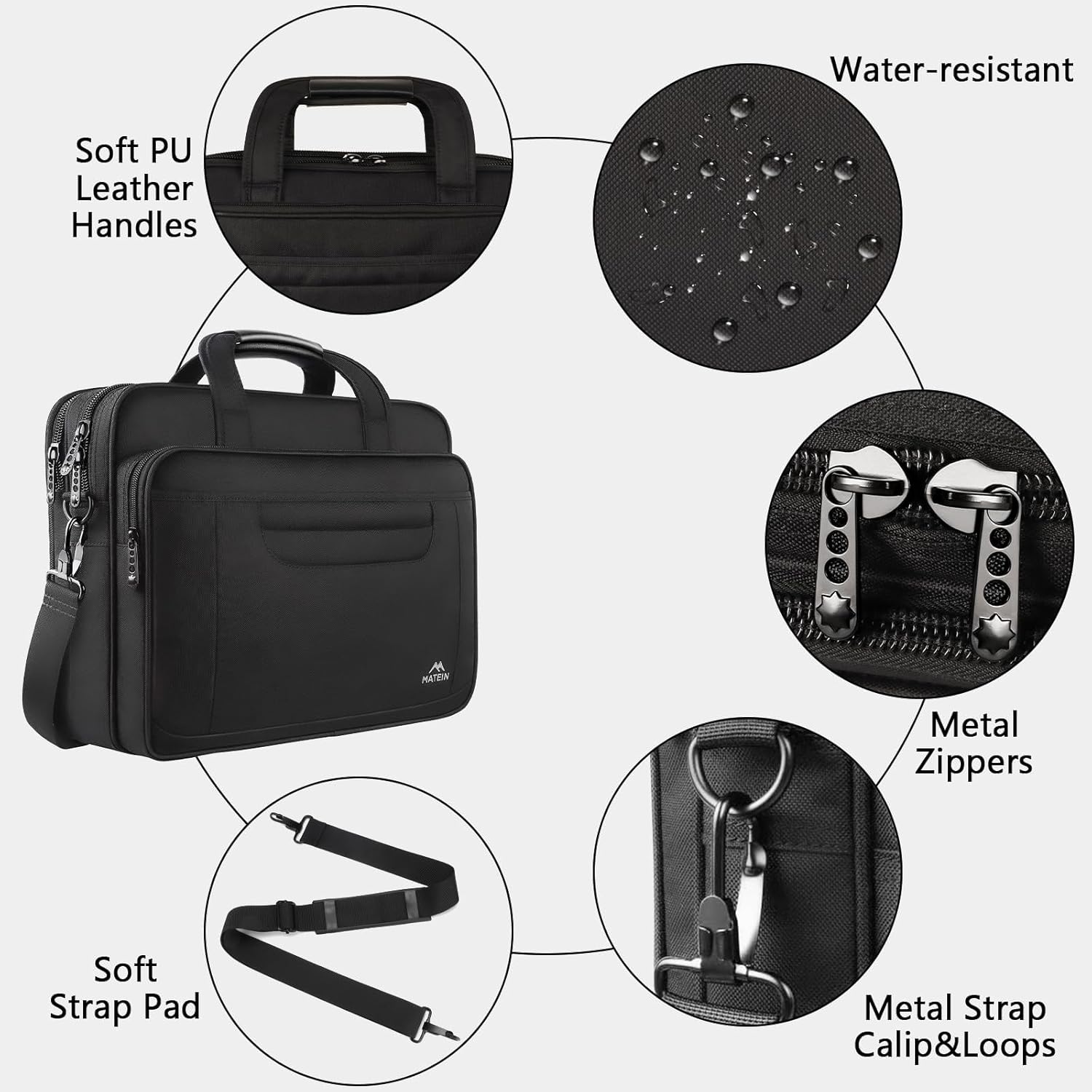 Thumbnail 4 de MATEIN Laptoptasche 15,6 Zoll Business-Umhängetasche 💼