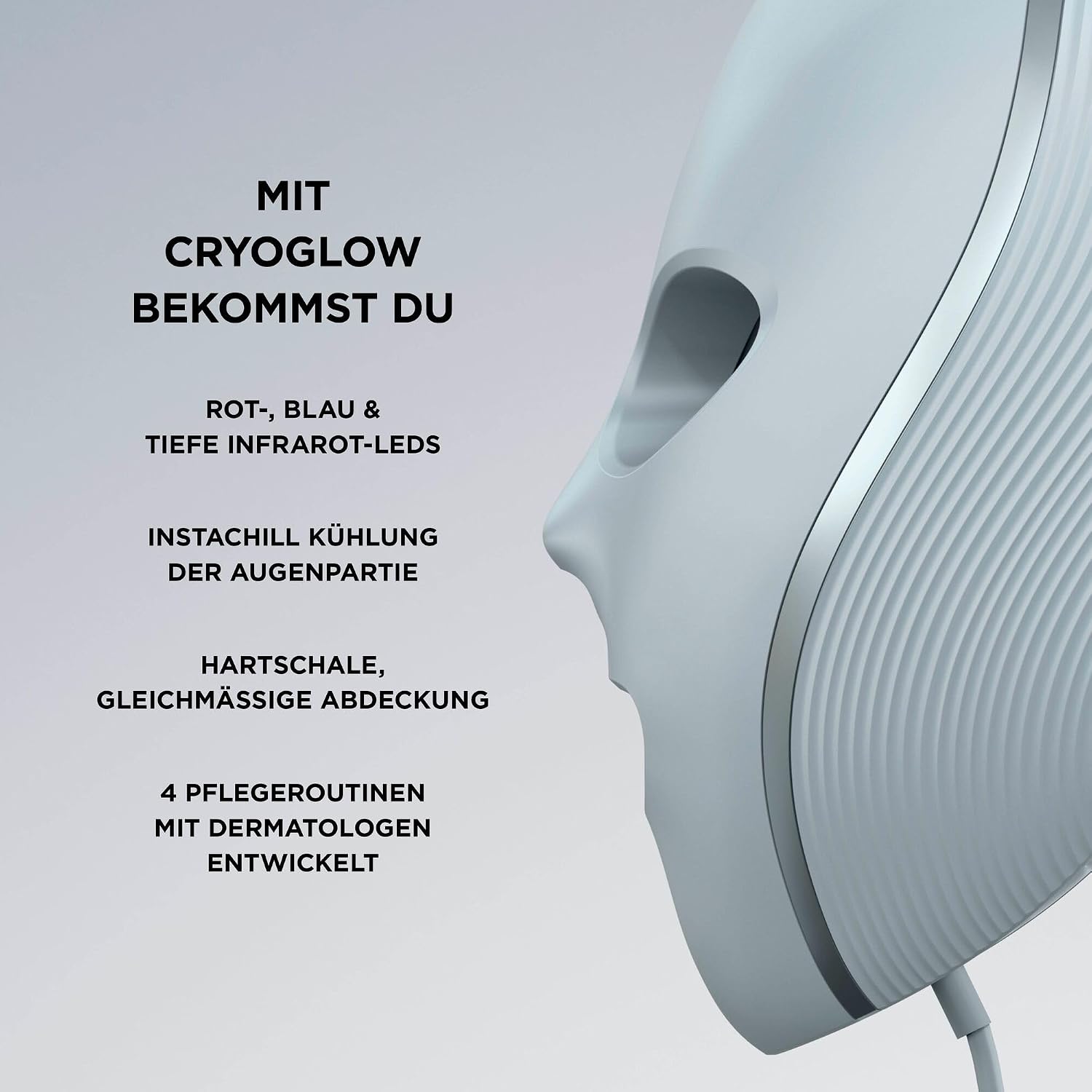 Detalle 2 de Shark CryoGlow LED Maske – LED-Lichttherapie mit Kühlung der Augenpartie (Kühles Lila, FW312EUPL)