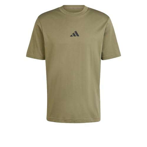 Thumbnail 8 de adidas Hombre Essentials Small Logo Single Jersey Shirt – Olive Strata/Black, talla L
