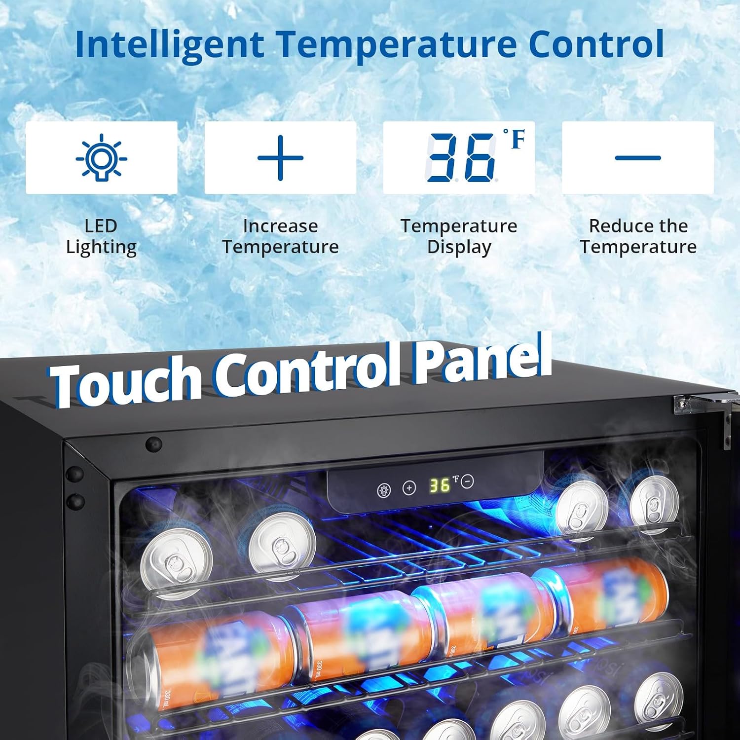 Detalle de MAXSA 24-Inch Beverage Refrigerator, 5.1 Cu. Ft. with Digital Temperature Control