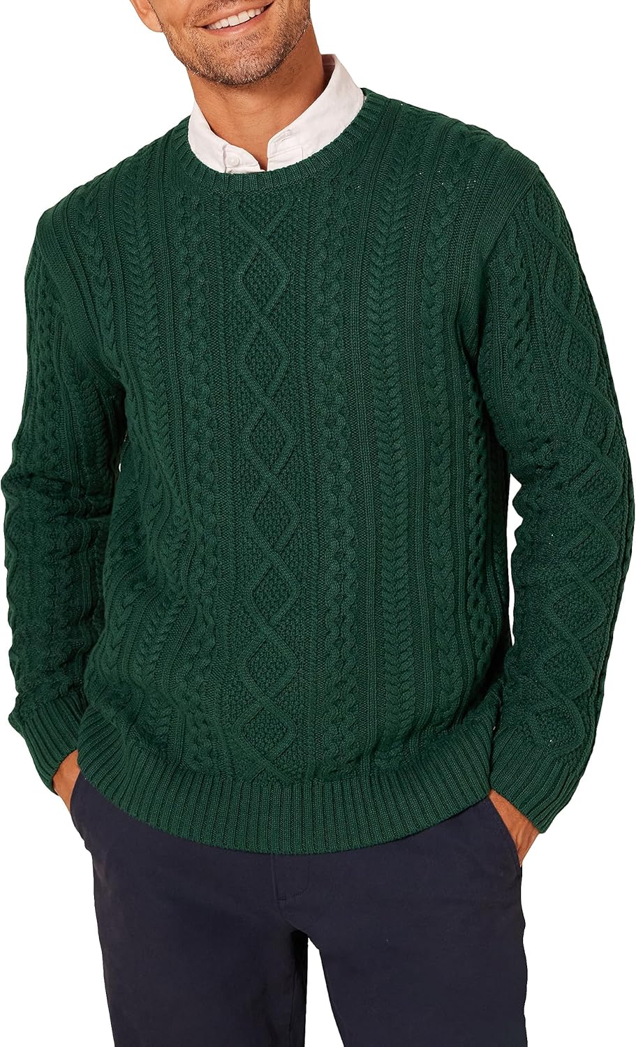 Thumbnail 6 de Herren Pullover mit Zopfmuster aus 100% Baumwolle – Amazon Essentials Rundhalsausschnitt