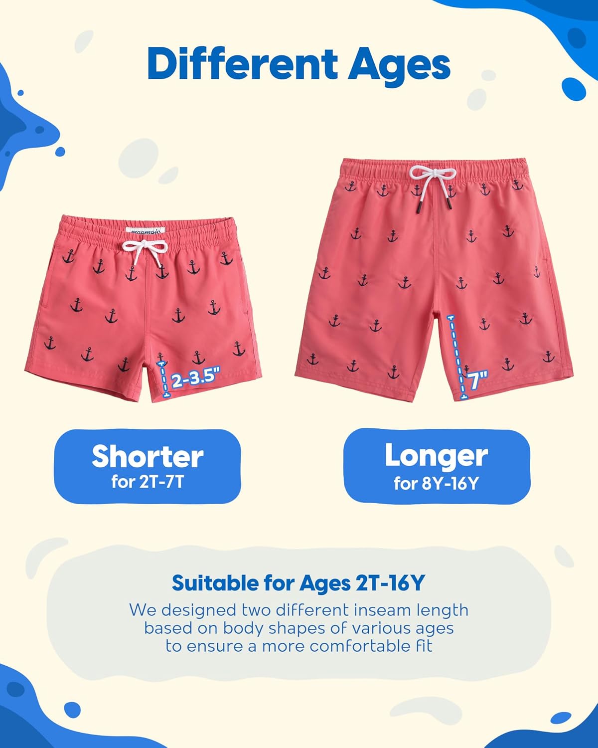 Thumbnail 6 de maamgic Boys Swim Trunks: Versatile Toddler & Youth Swimwear With Quick-Dry Comfort